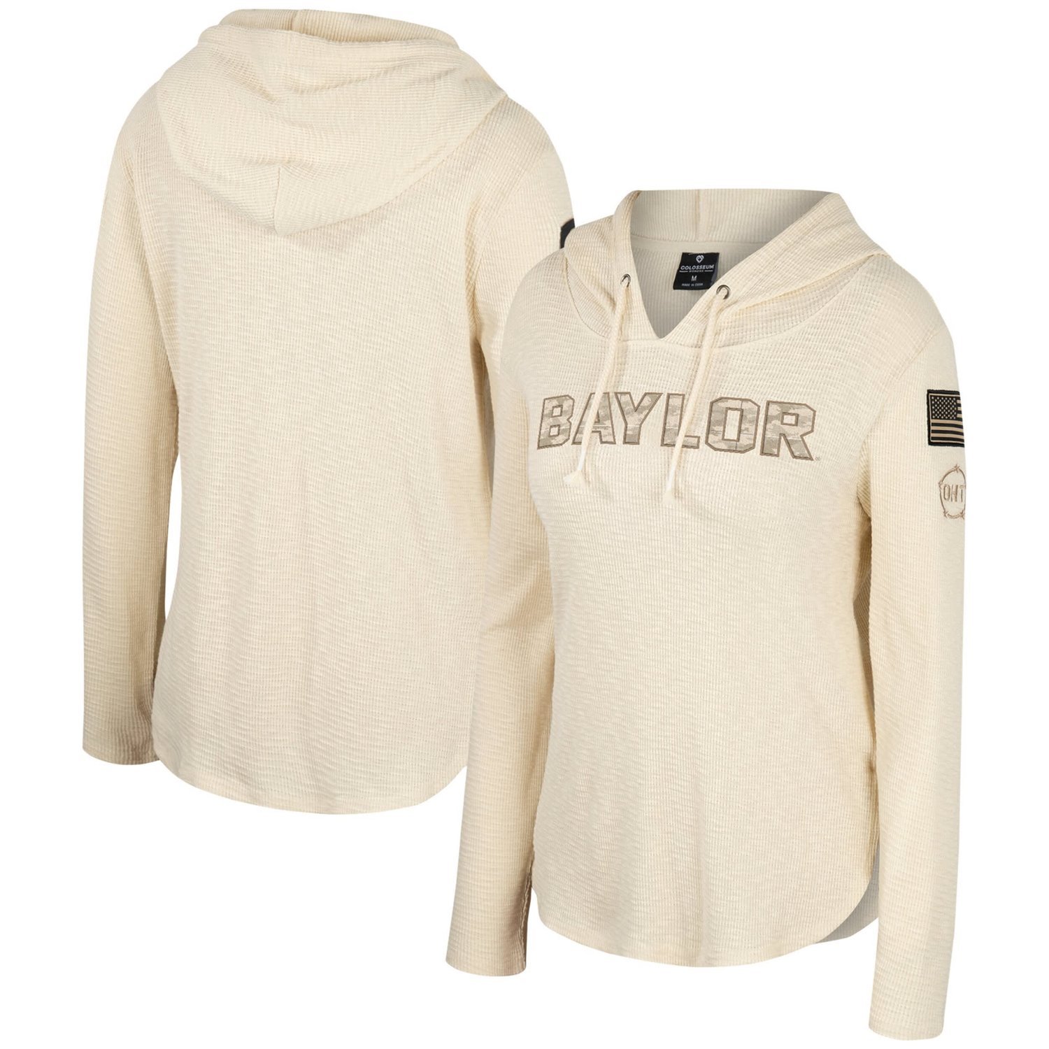 Colosseum Baylor Bears OHT Military Appreciation Casey Raglan Long Sleeve Hoodie T-Shirt                                        