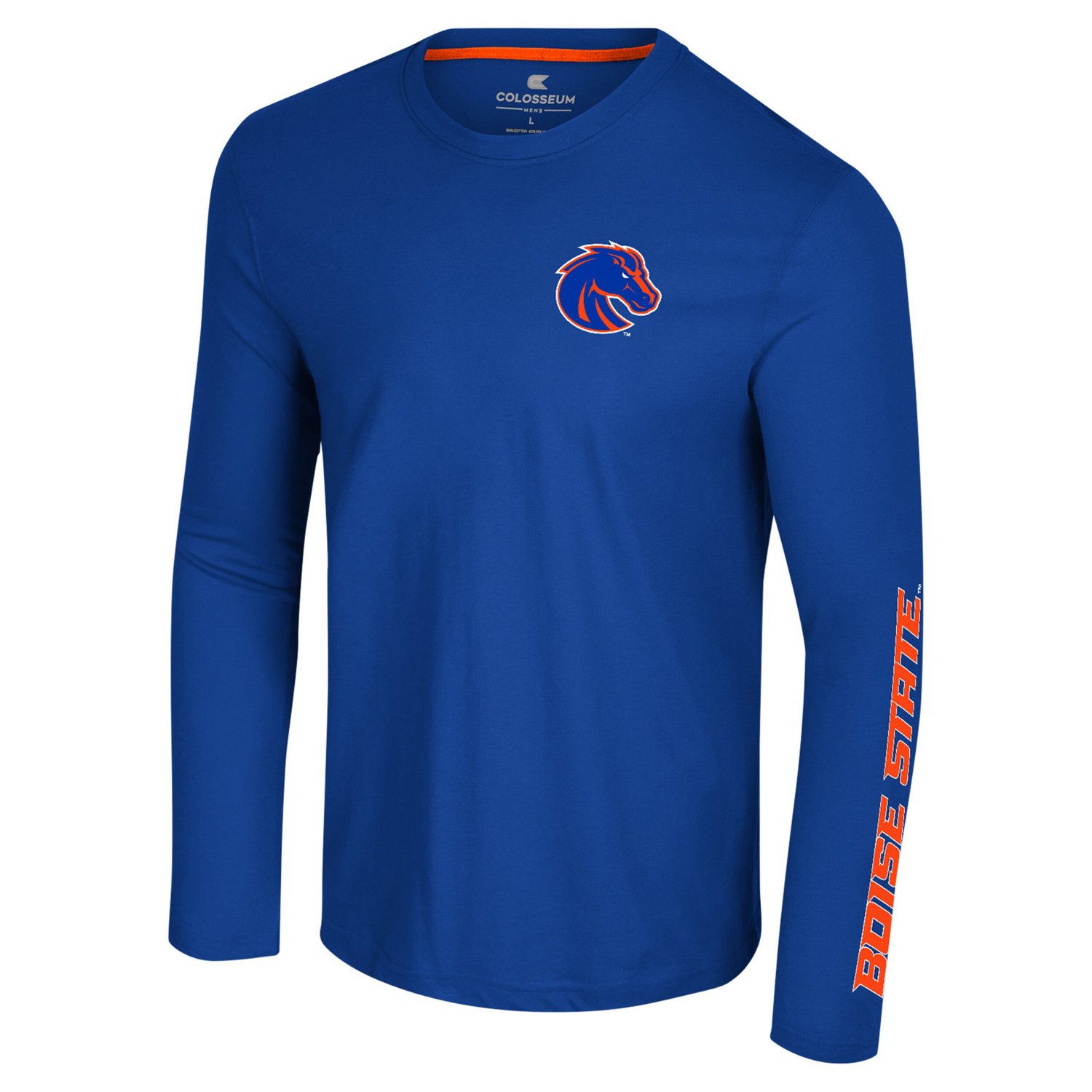 Colosseum Boise State Broncos Logo Lockup 3-Hit Active Blend Long Sleeve T-Shirt - view number 2