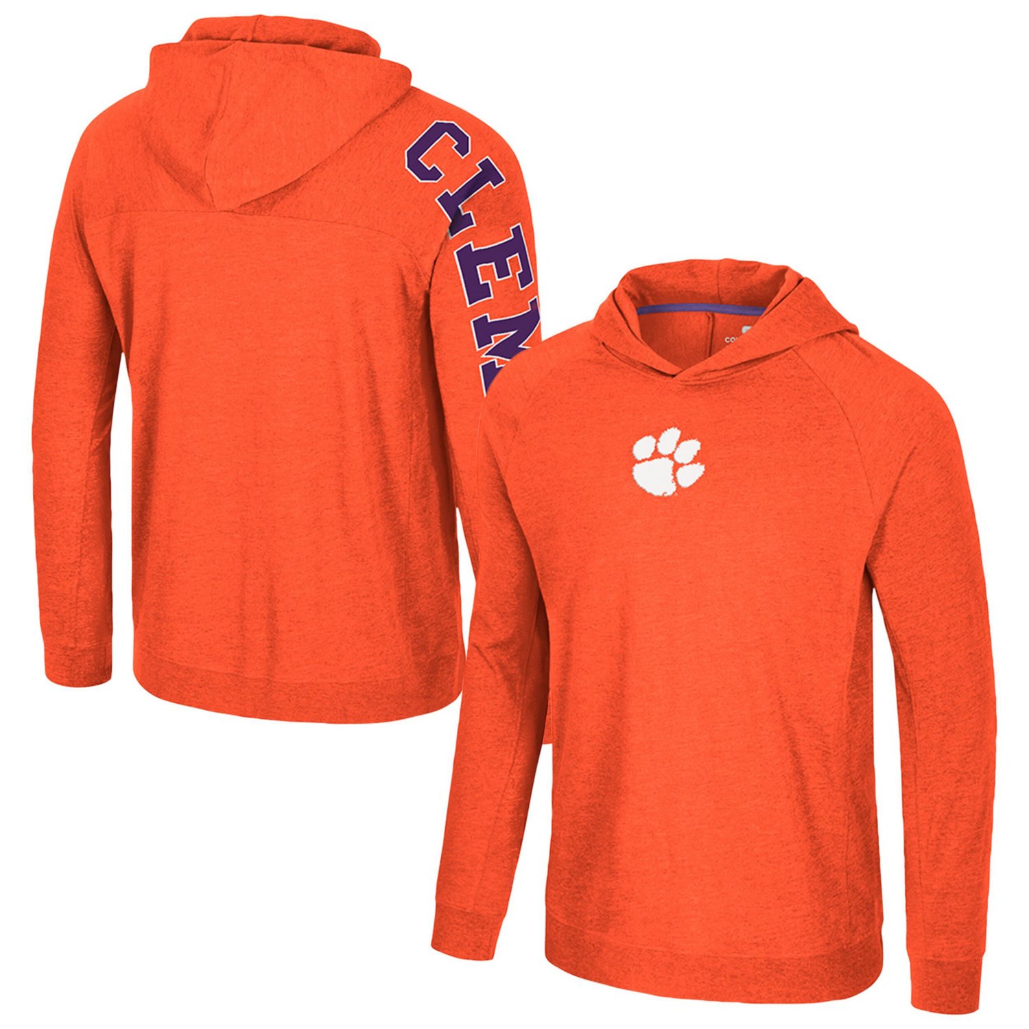 Colosseum Clemson Tigers Back in Business Long Sleeve Raglan Hooded T-Shirt