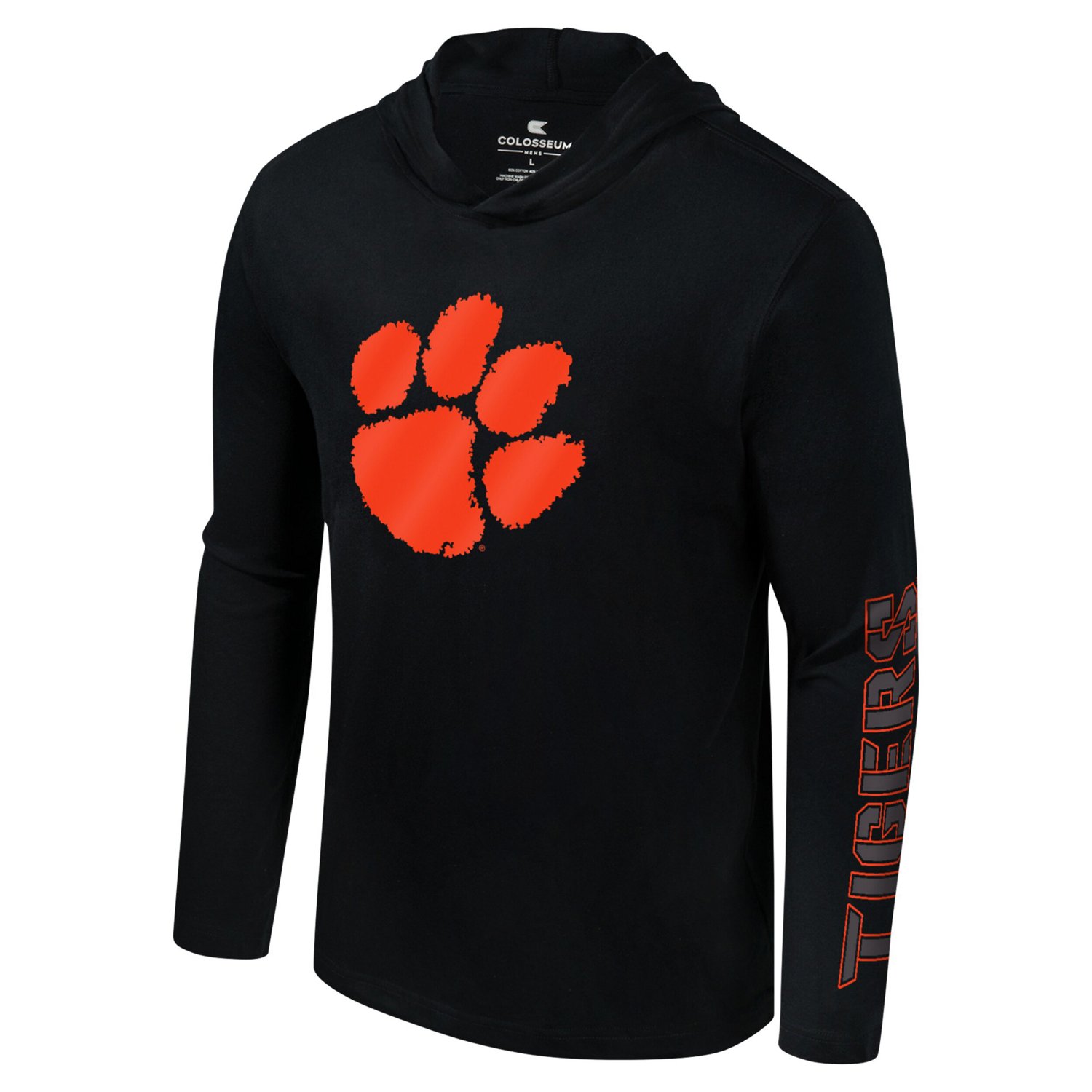 Colosseum Clemson Tigers Color Pop Active Blend 2-Hit Long Sleeve Hooded T-Shirt - view number 2