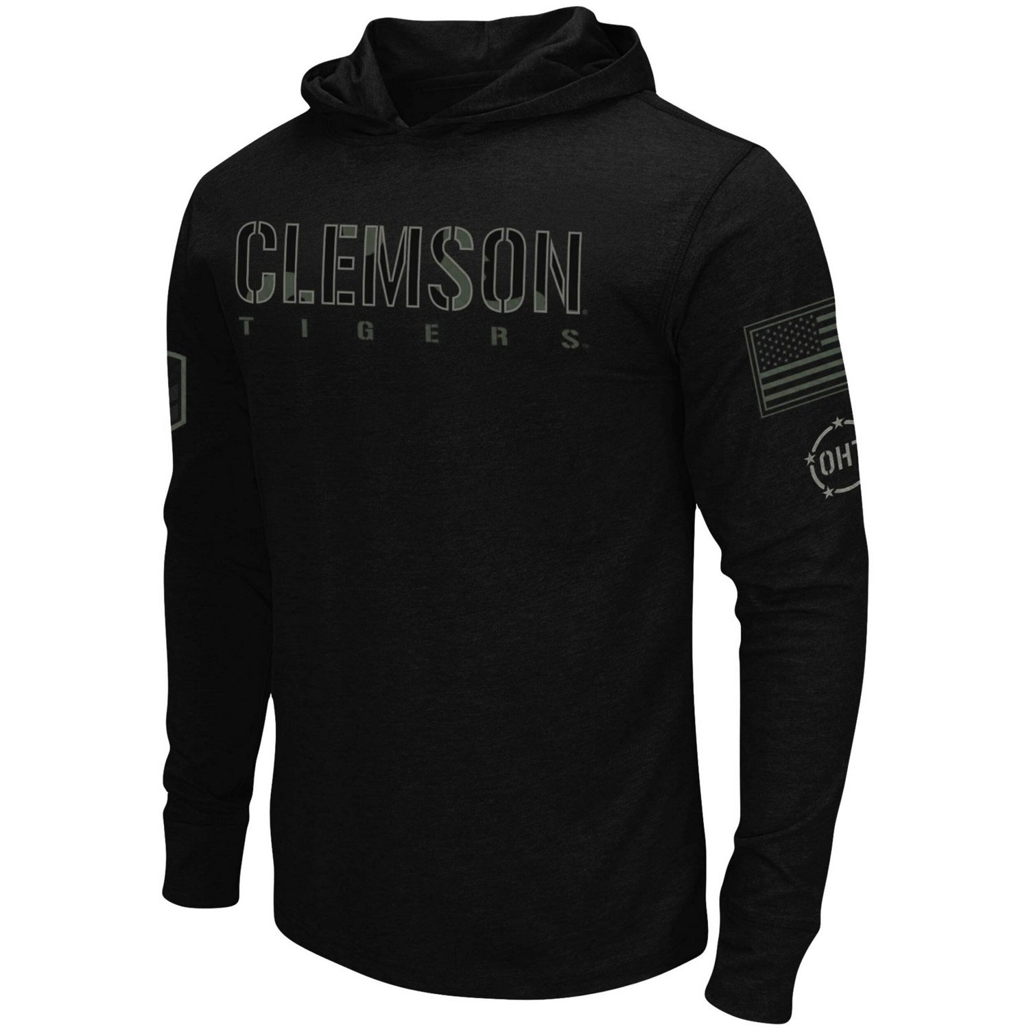 Colosseum Clemson Tigers OHT Military Appreciation Hoodie Long Sleeve T-Shirt - view number 2
