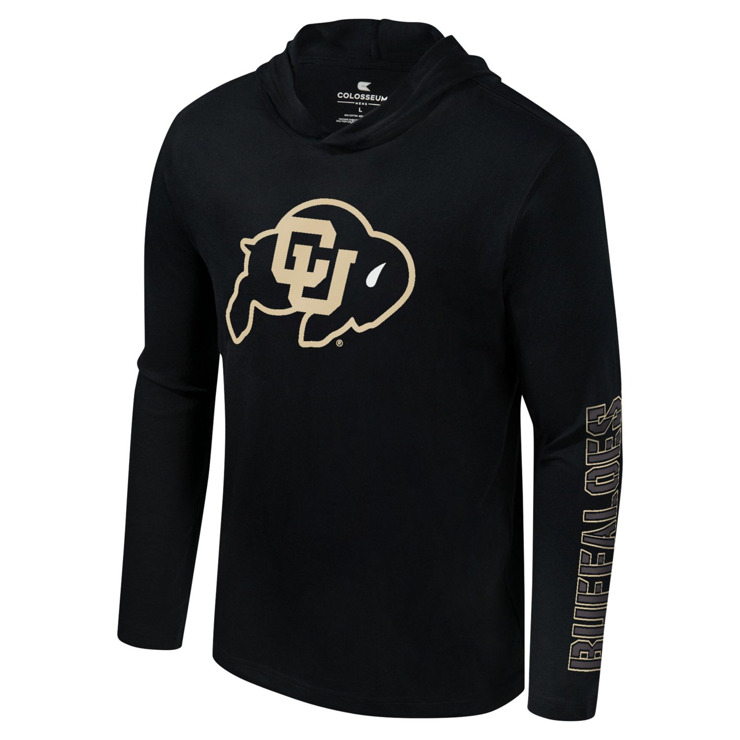 Colosseum Colorado Buffaloes Color Pop Active Blend 2-Hit Long Sleeve Hooded T-Shirt                                             - view number 2