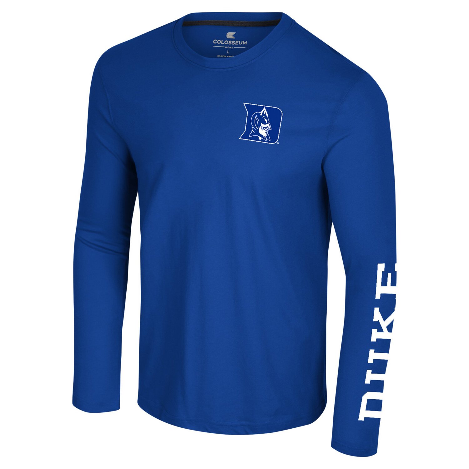 Colosseum Duke Blue Devils Logo Lockup 3-Hit Active Blend Long Sleeve T-Shirt - view number 2