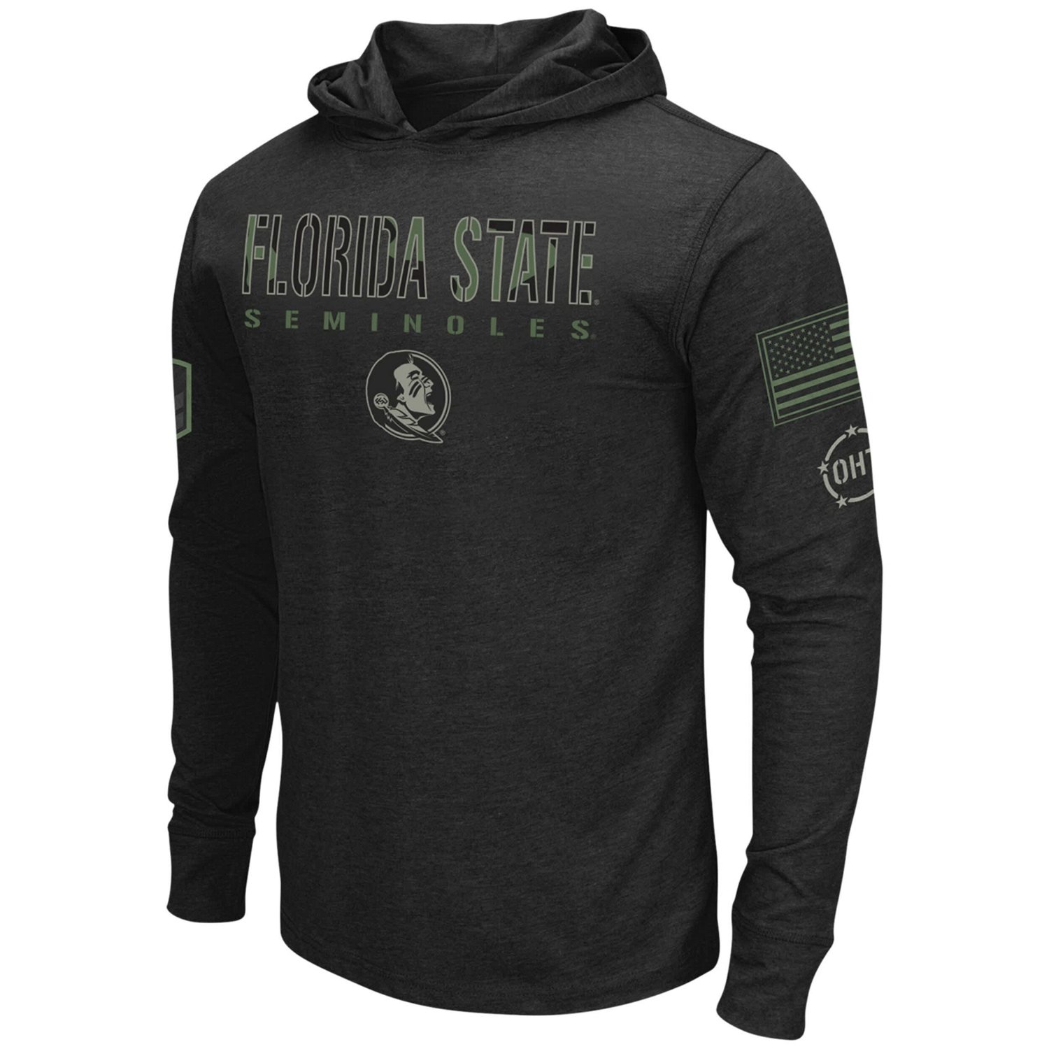 Colosseum Florida State Seminoles Big  Tall OHT Military Appreciation Tango Long Sleeve Hoodie T-Shirt