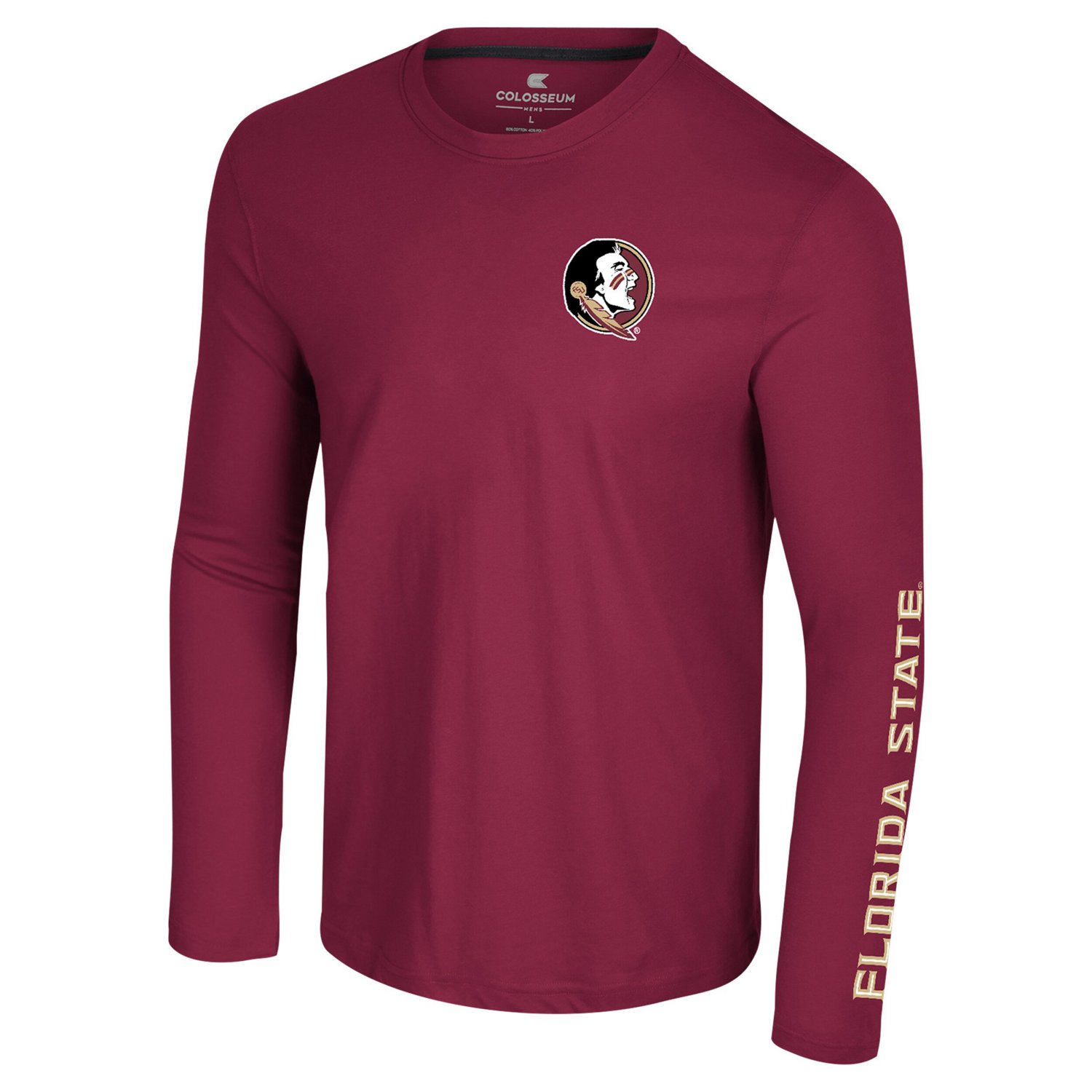 Colosseum Florida State Seminoles Logo Lockup 3-Hit Active Blend Long Sleeve T-Shirt - view number 2