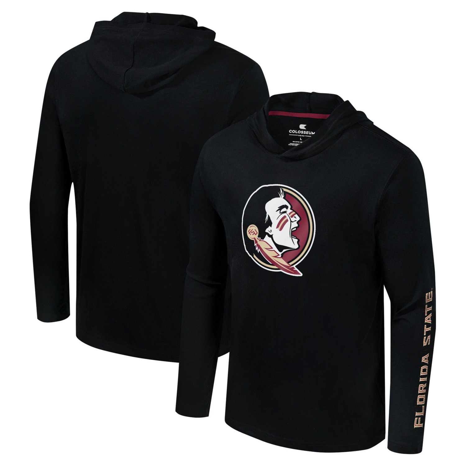 Colosseum Florida State Seminoles Logo Lockup Active Blend Long Sleeve T-Shirt Hoodie