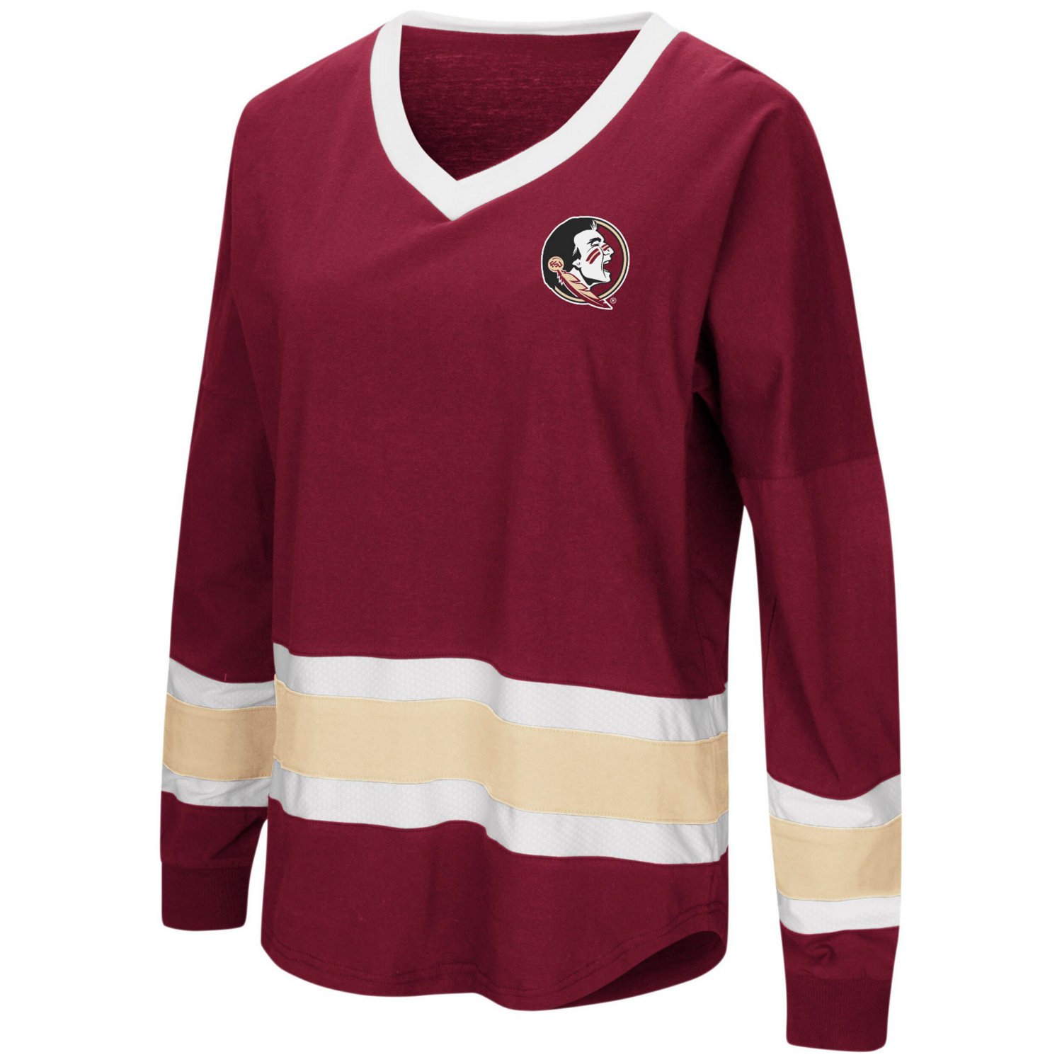 Colosseum Florida State Seminoles Marquee Players Oversized Long Sleeve V-Neck Top - view number 2