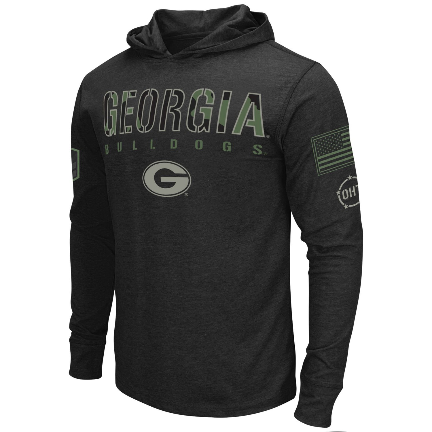 Colosseum Georgia Bulldogs OHT Military Appreciation Hoodie Long Sleeve T-Shirt - view number 2