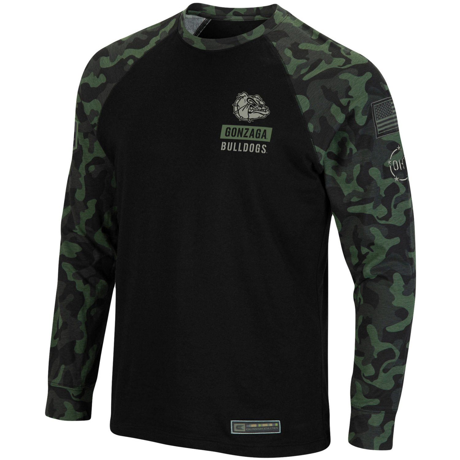 Colosseum Gonzaga Bulldogs OHT Military Appreciation Camo Raglan Long Sleeve T-Shirt - view number 2