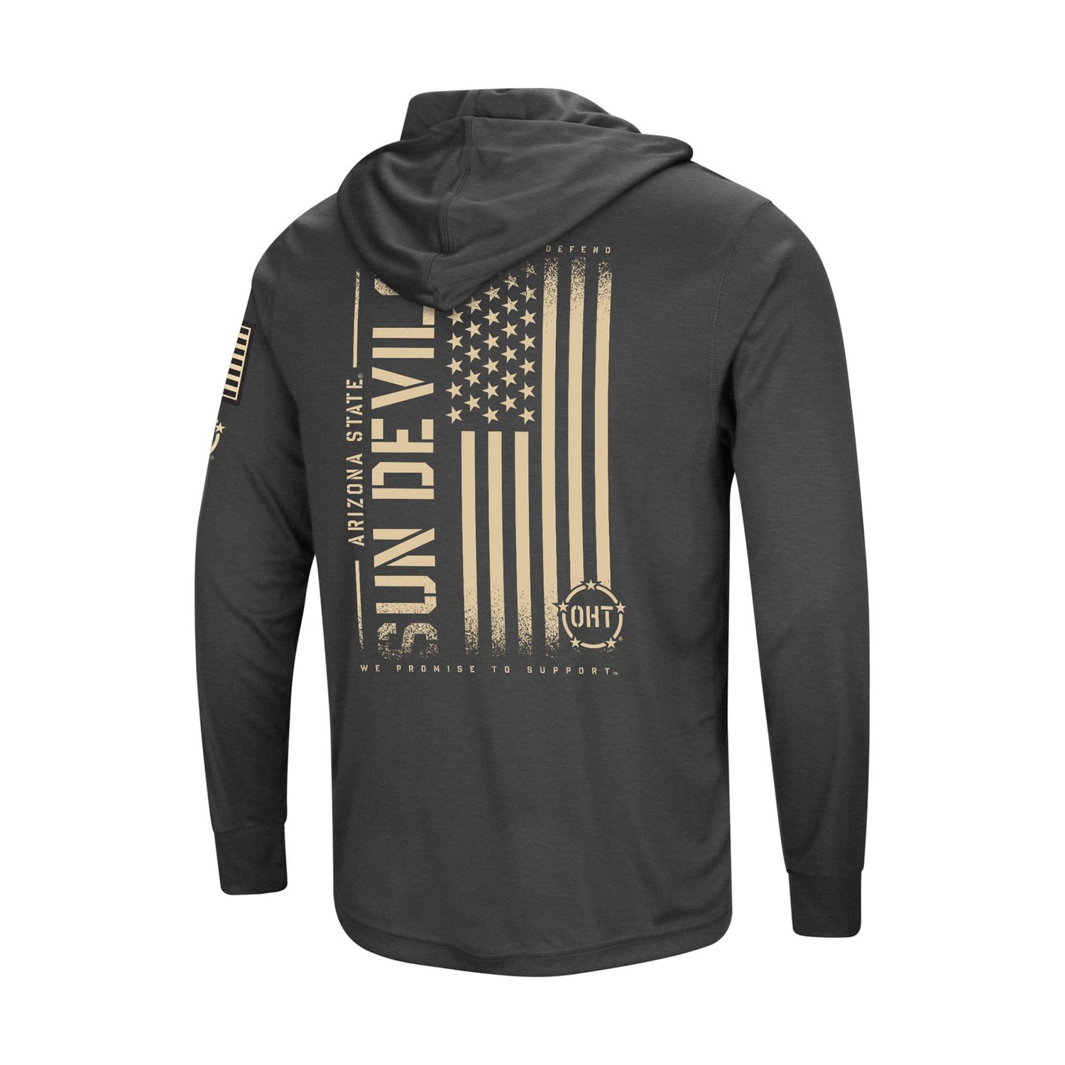 Colosseum Heather Arizona State Sun Devils Team OHT Military Appreciation Long Sleeve Hoodie T-Shirt - view number 3