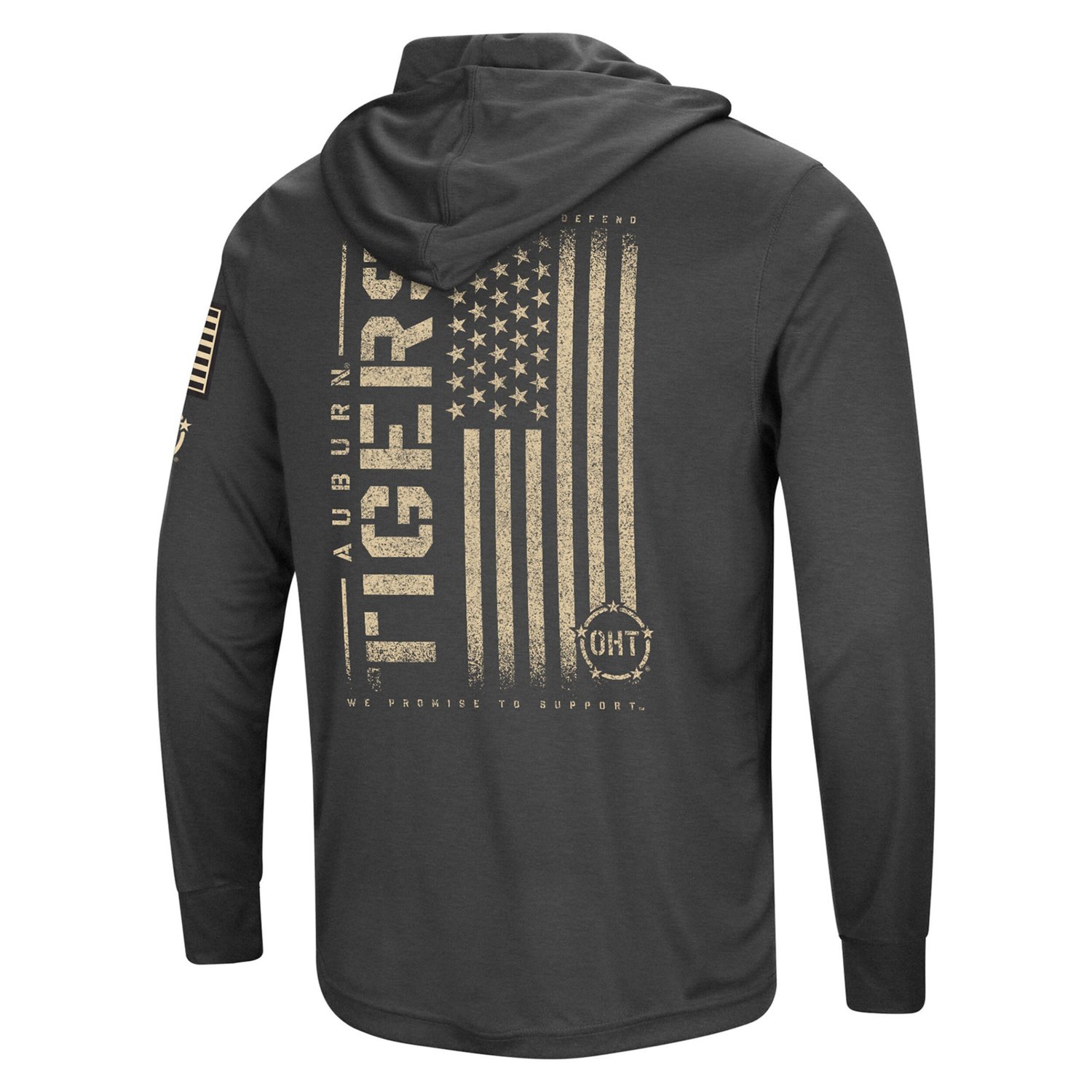 Colosseum Heather Auburn Tigers Team OHT Military Appreciation Long Sleeve Hoodie T-Shirt - view number 3