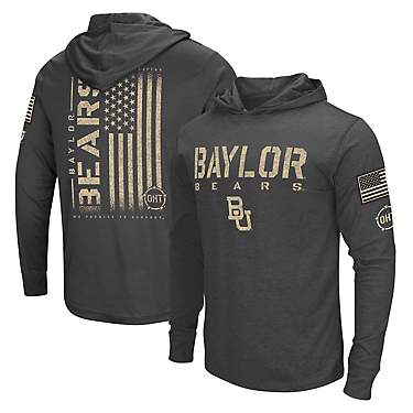 Colosseum Heather Baylor Bears Team OHT Military Appreciation Long Sleeve Hoodie T-Shirt                                        