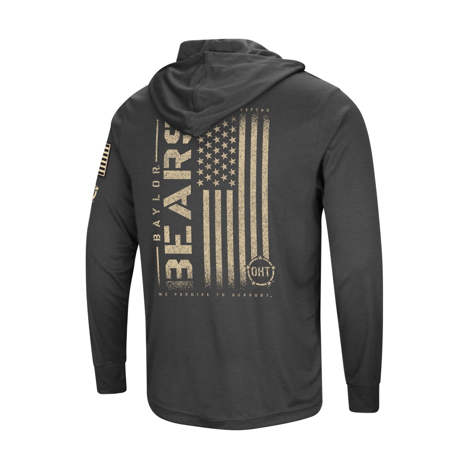 Colosseum Heather Baylor Bears Team OHT Military Appreciation Long Sleeve Hoodie T-Shirt - view number 3