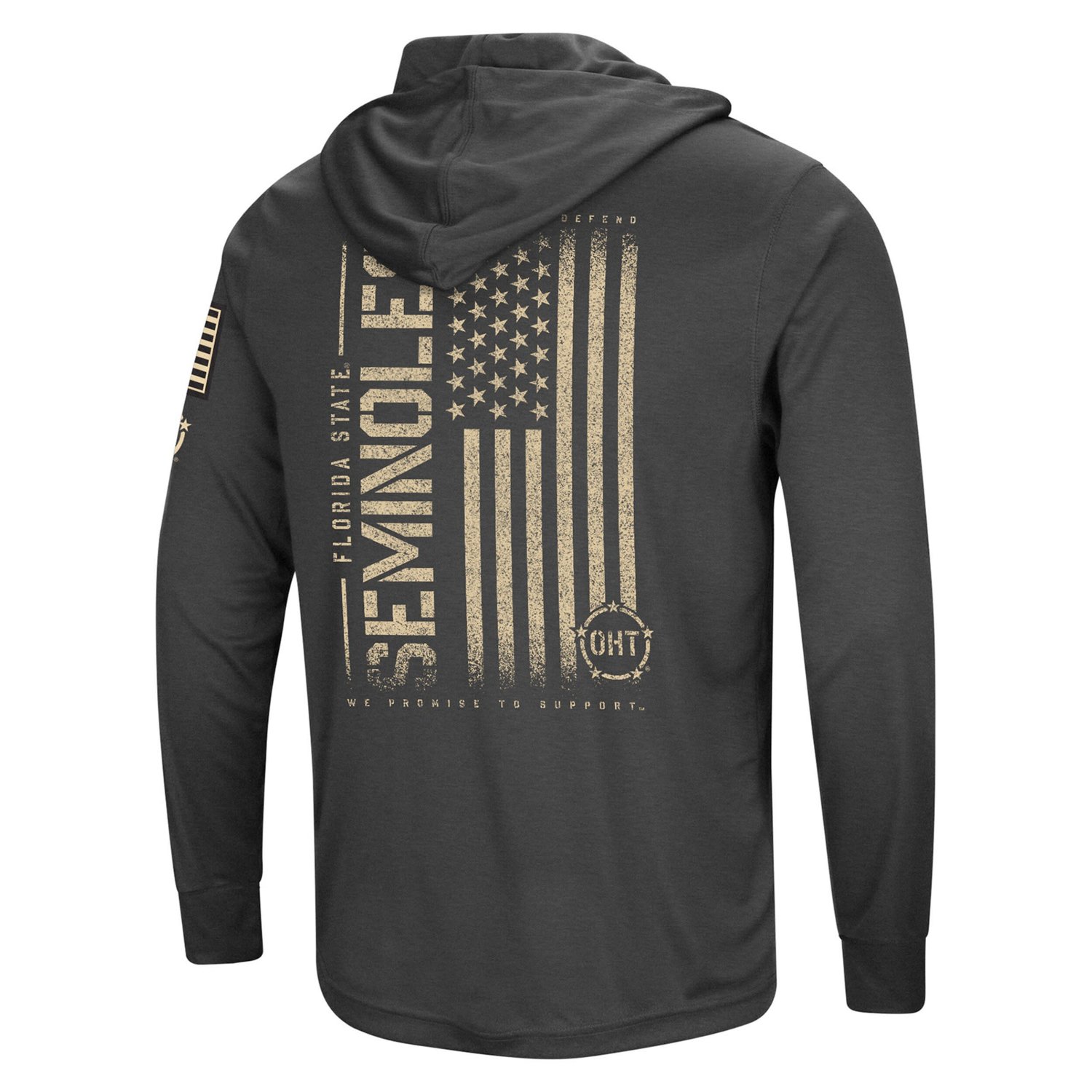 Colosseum Heather Florida State Seminoles Team OHT Military Appreciation Long Sleeve Hoodie T-Shirt - view number 3