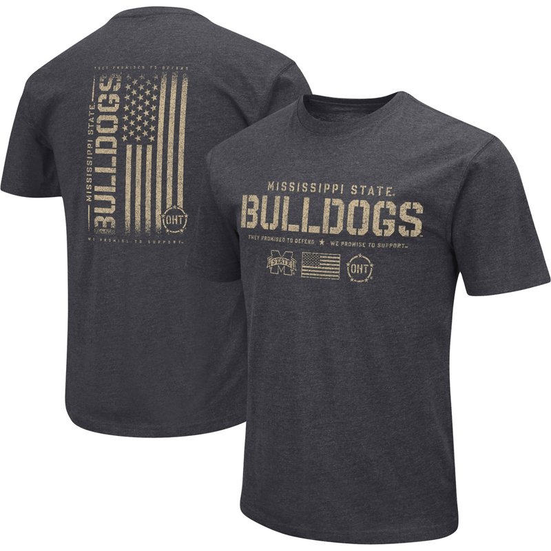 Colosseum Heather Mississippi State Bulldogs Big Tall Oht Military Appreciation Playbook T-Shirt-image