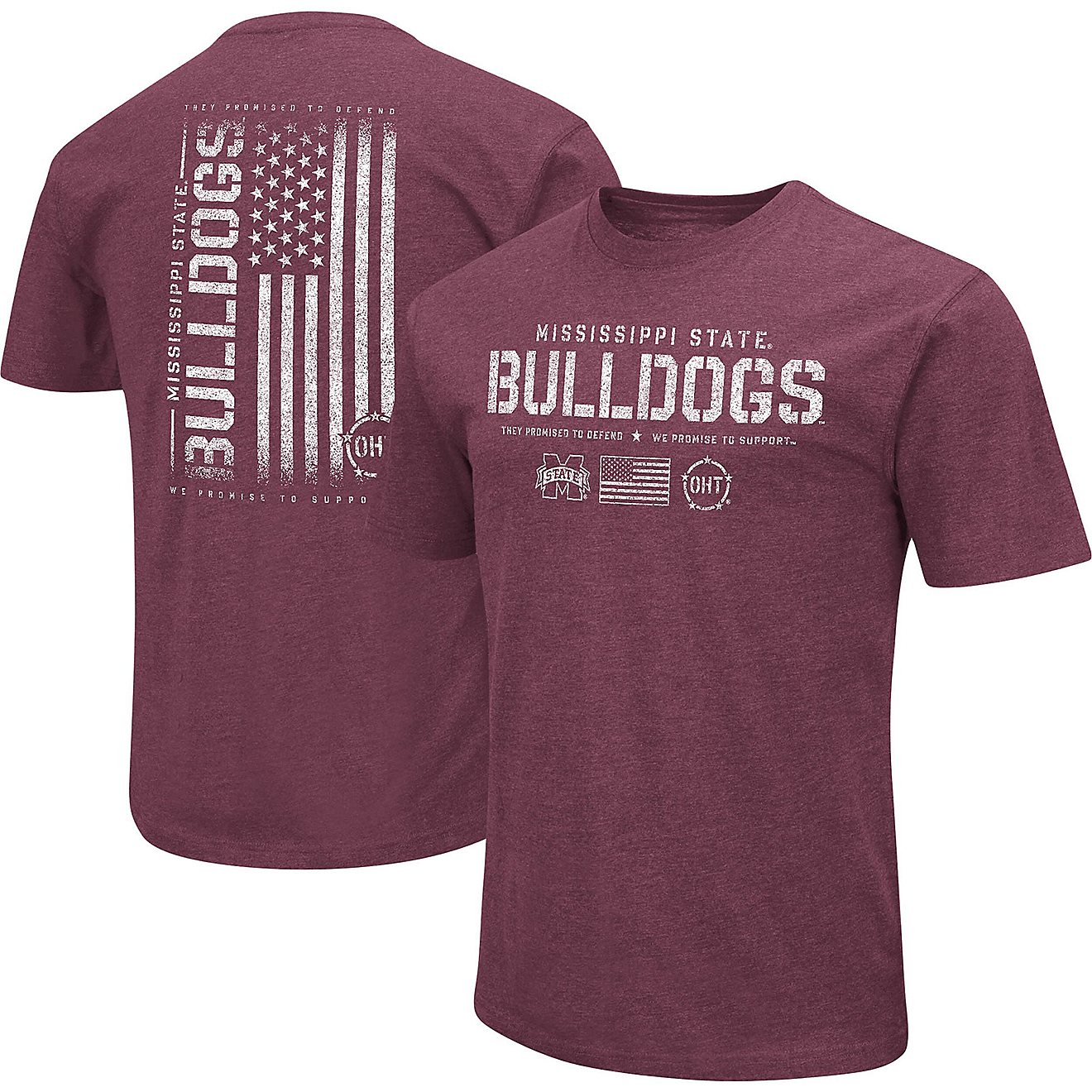 Colosseum Heather Mississippi State Bulldogs OHT Military Appreciation Flag 20 T-Shirt                                           - view number 1