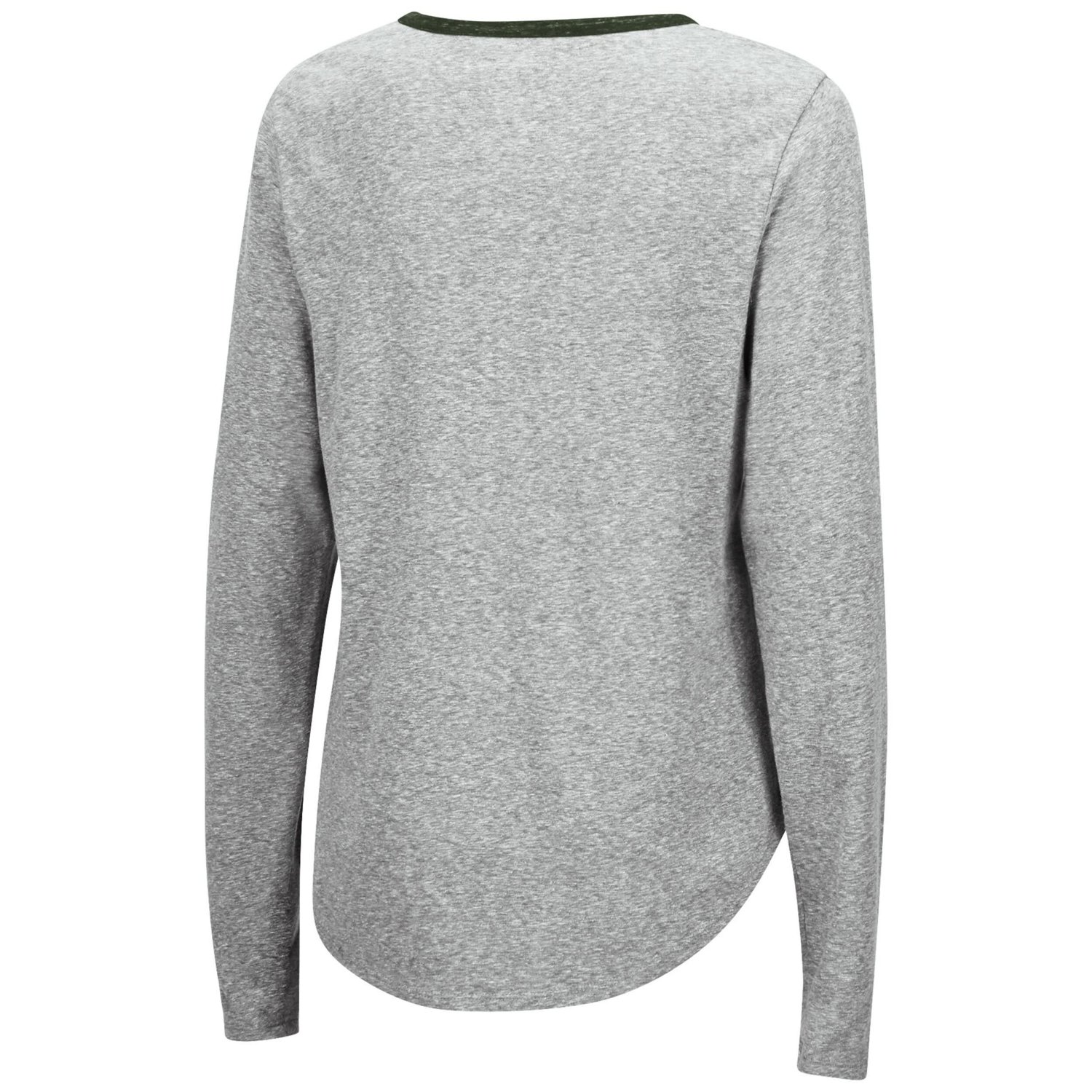 Colosseum Heathered Gray Michigan State Spartans Sundial Tri-Blend Long Sleeve Lace-Up T-Shirt - view number 3