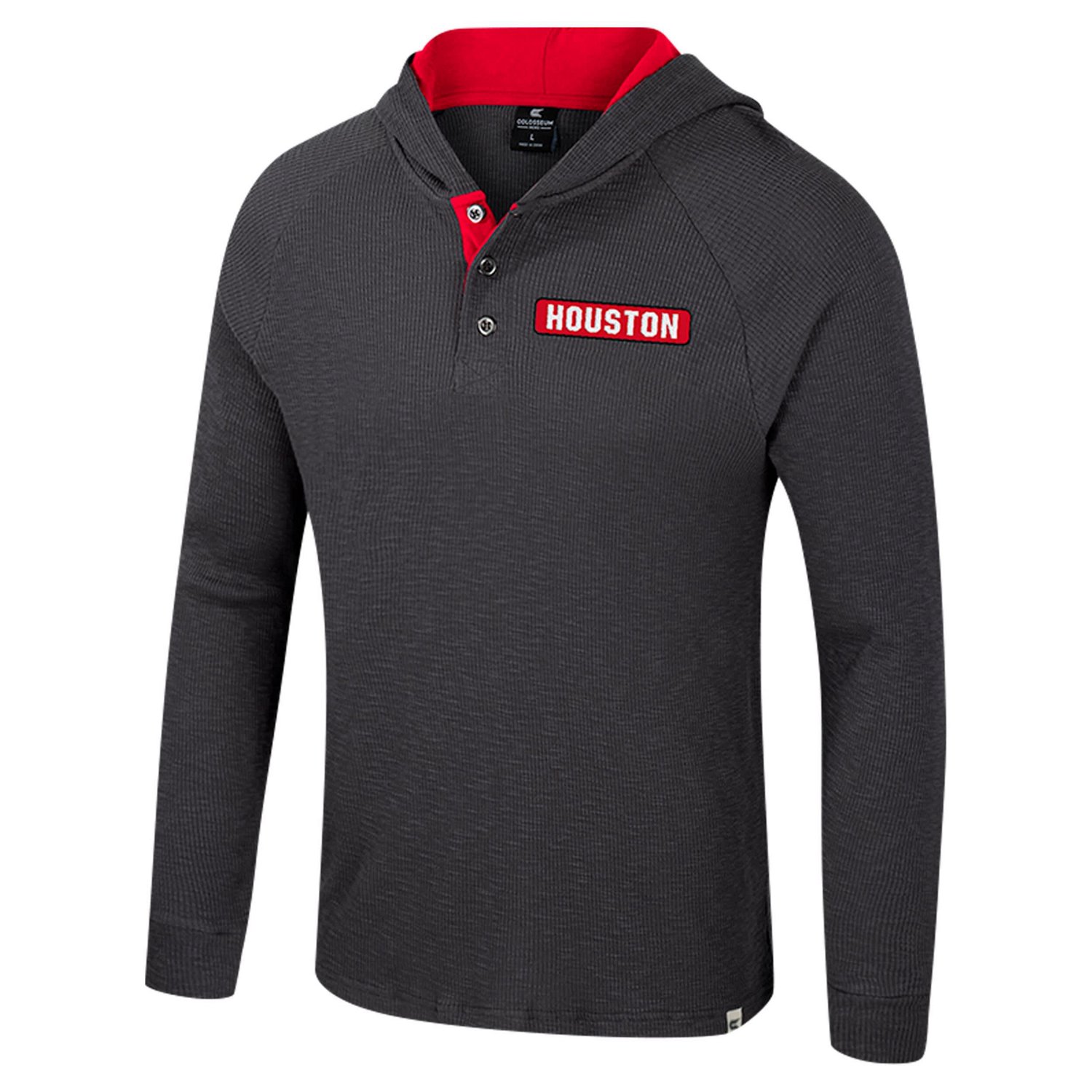 Colosseum Houston Cougars Dujour Ralgan Long Sleeve Henley Hoodie T-Shirt                                                        - view number 2
