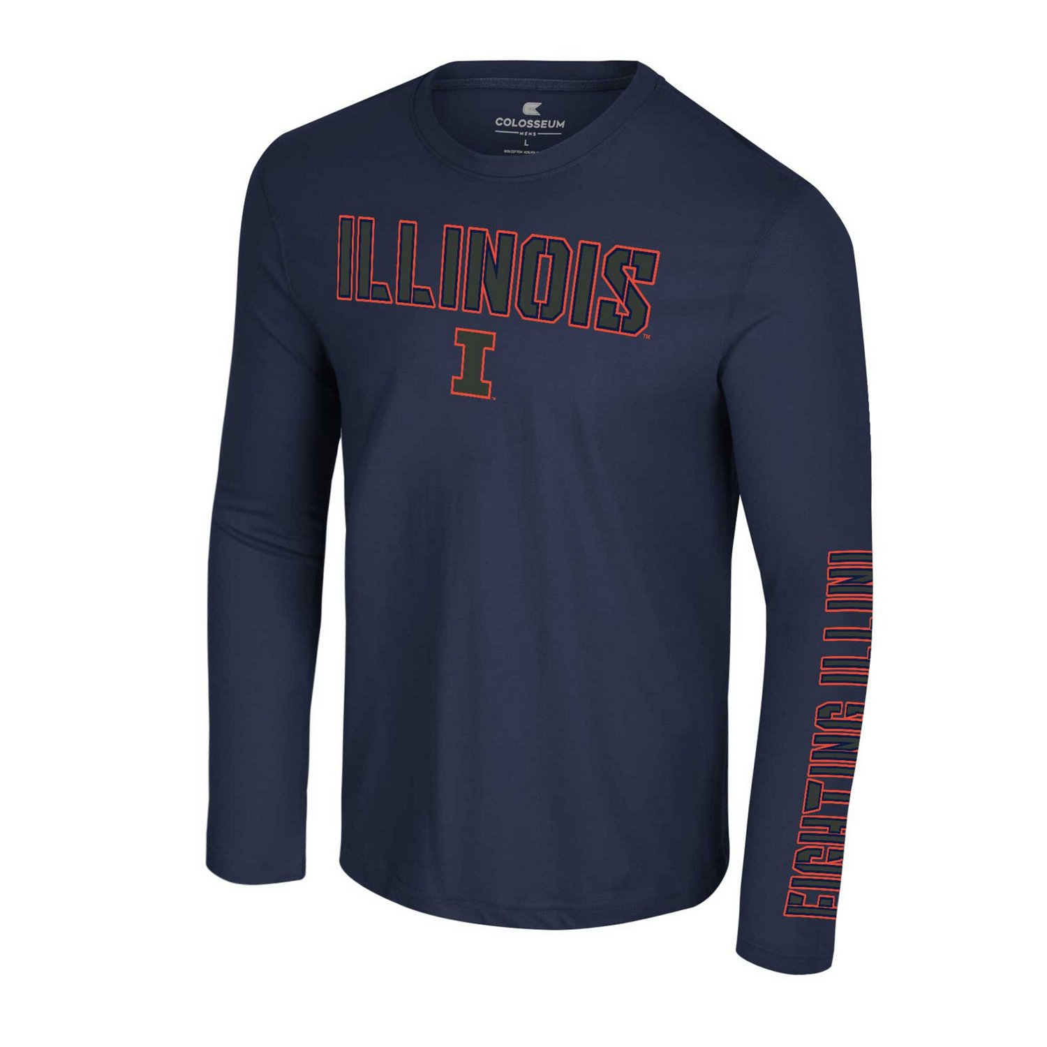 Colosseum Illinois Fighting Illini Color Pop Active Blend 2-Hit Long Sleeve T-Shirt - view number 2