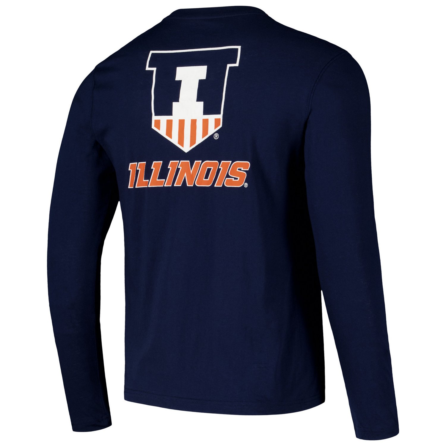 Colosseum Illinois Fighting Illini Logo Lockup 3-Hit Active Blend Long Sleeve T-Shirt                                            - view number 3