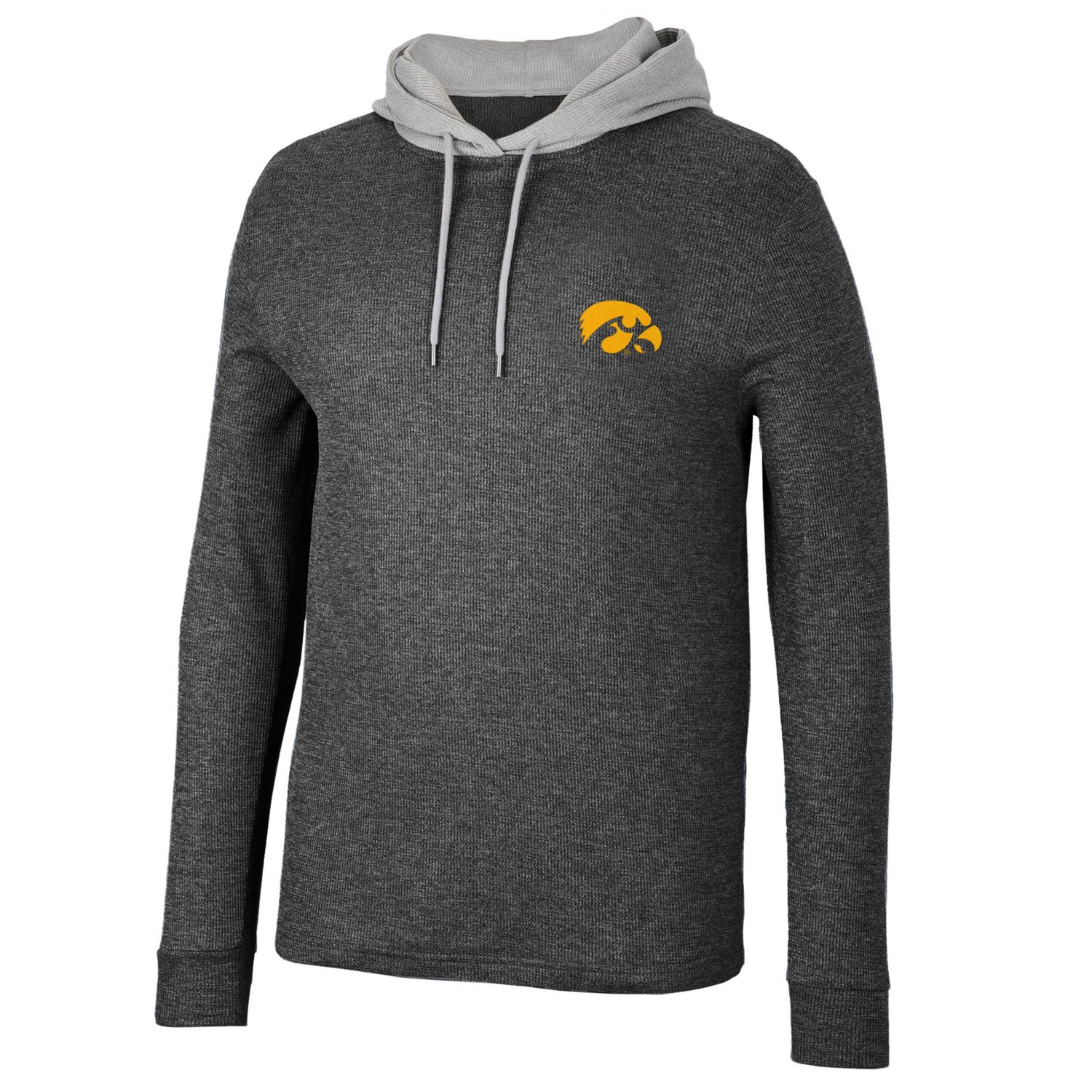 Colosseum Iowa Hawkeyes Ballot Waffle-Knit Thermal Long Sleeve Hoodie T-Shirt - view number 2