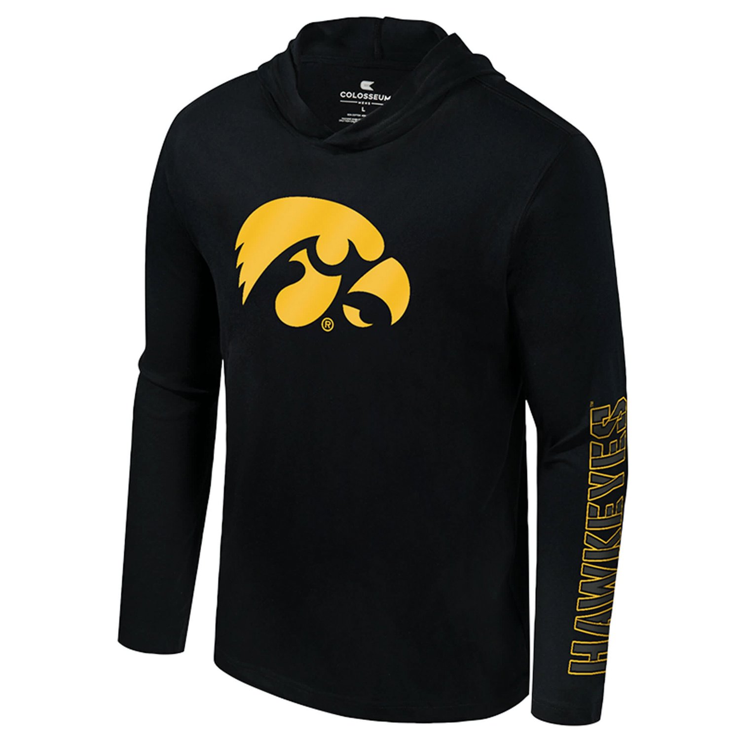 Colosseum Iowa Hawkeyes Color Pop Active Blend Hooded Long Sleeve T-Shirt - view number 2