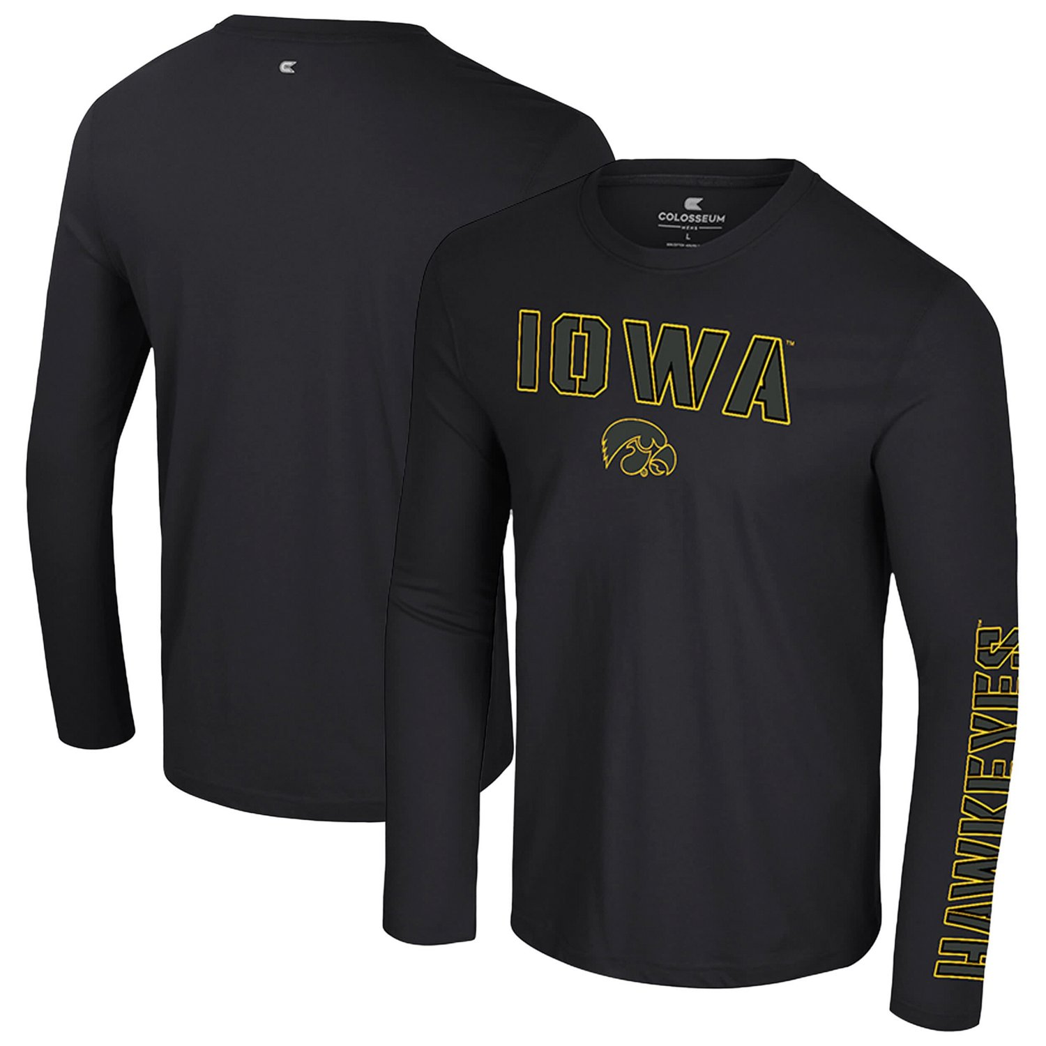 Colosseum Iowa Hawkeyes Color Pop Active Blend Long Sleeve T-Shirt - view number 1