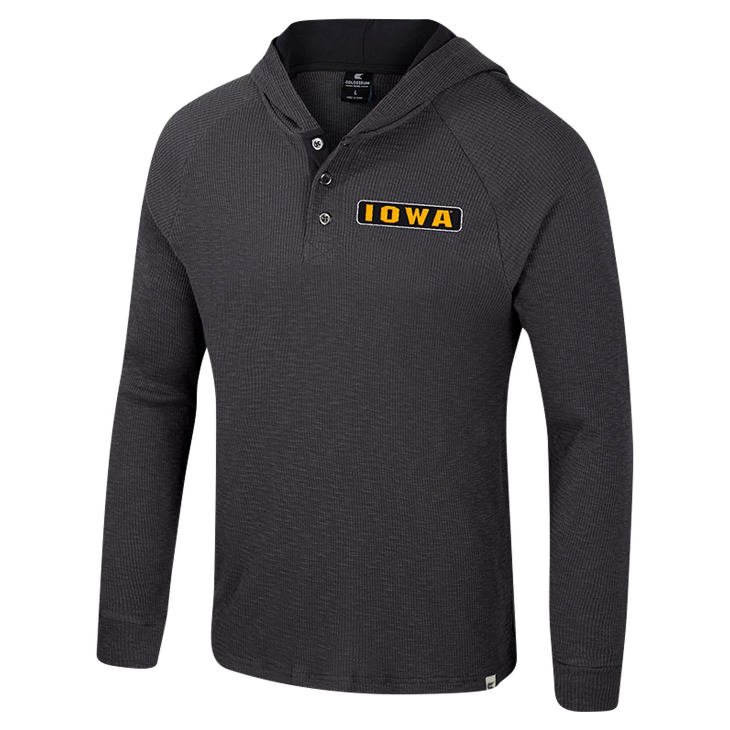 Colosseum Iowa Hawkeyes Dujour Ralgan Long Sleeve Henley Hoodie T-Shirt - view number 2