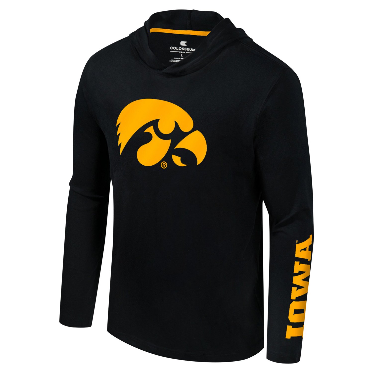 Colosseum Iowa Hawkeyes Logo Lockup Active Blend Long Sleeve T-Shirt Hoodie - view number 2