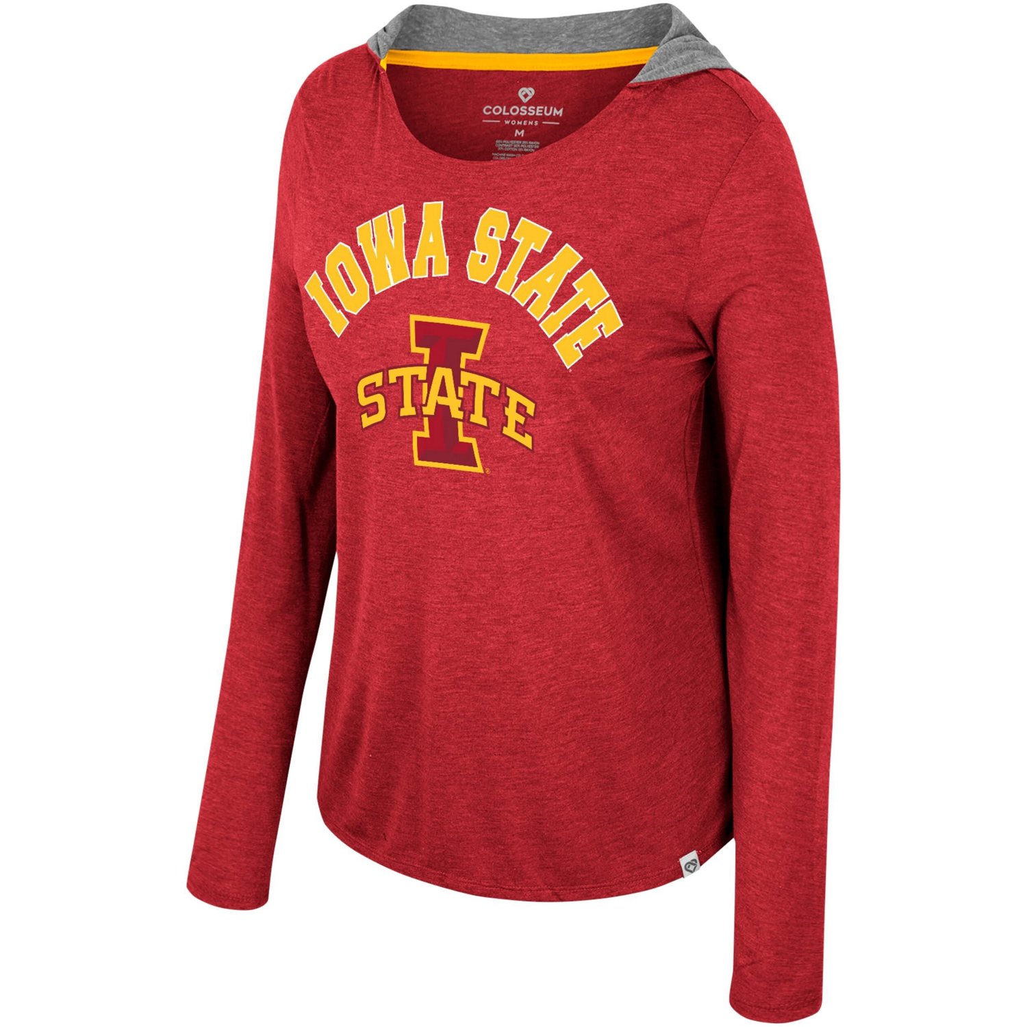 Colosseum Iowa State Cyclones Distressed Heather Long Sleeve Hoodie T-Shirt                                                      - view number 2