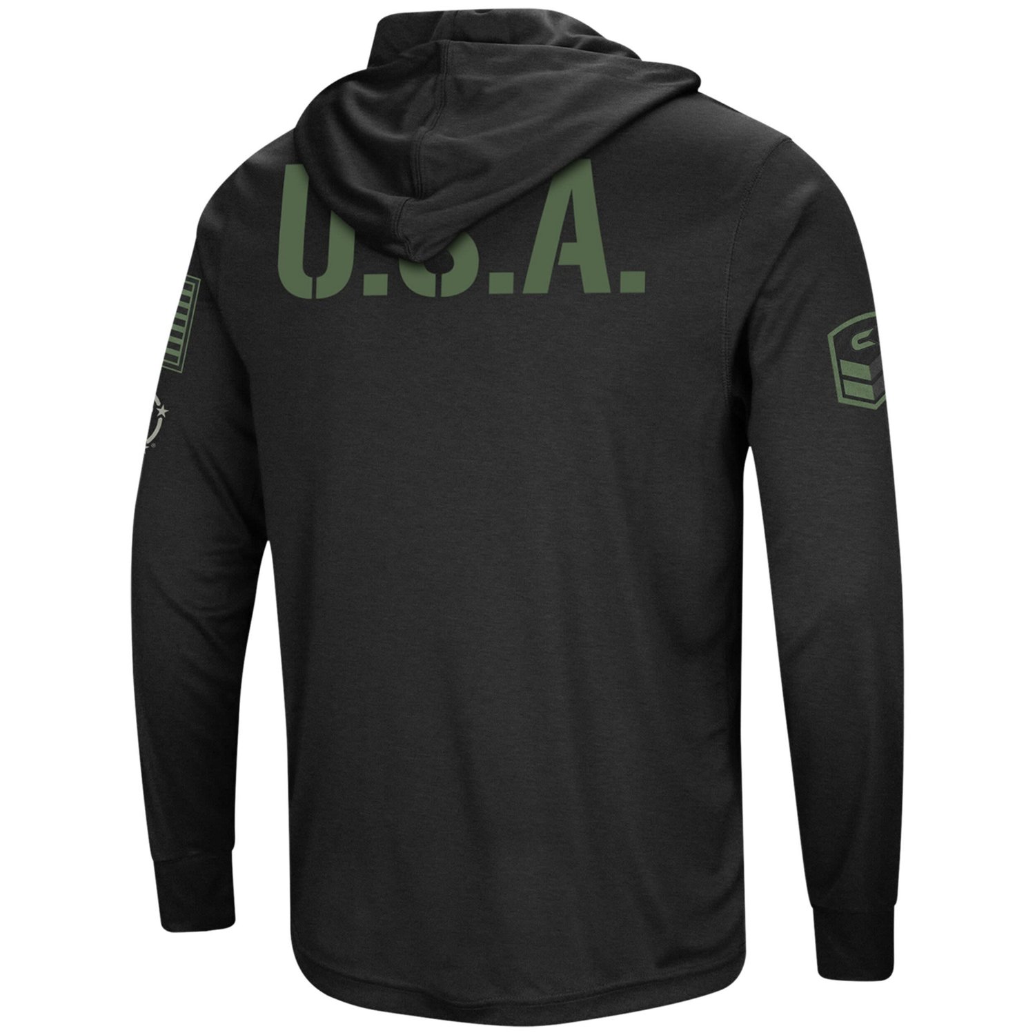 Colosseum Kansas Jayhawks Big  Tall OHT Military Appreciation Tango Long Sleeve Hoodie T-Shirt - view number 3