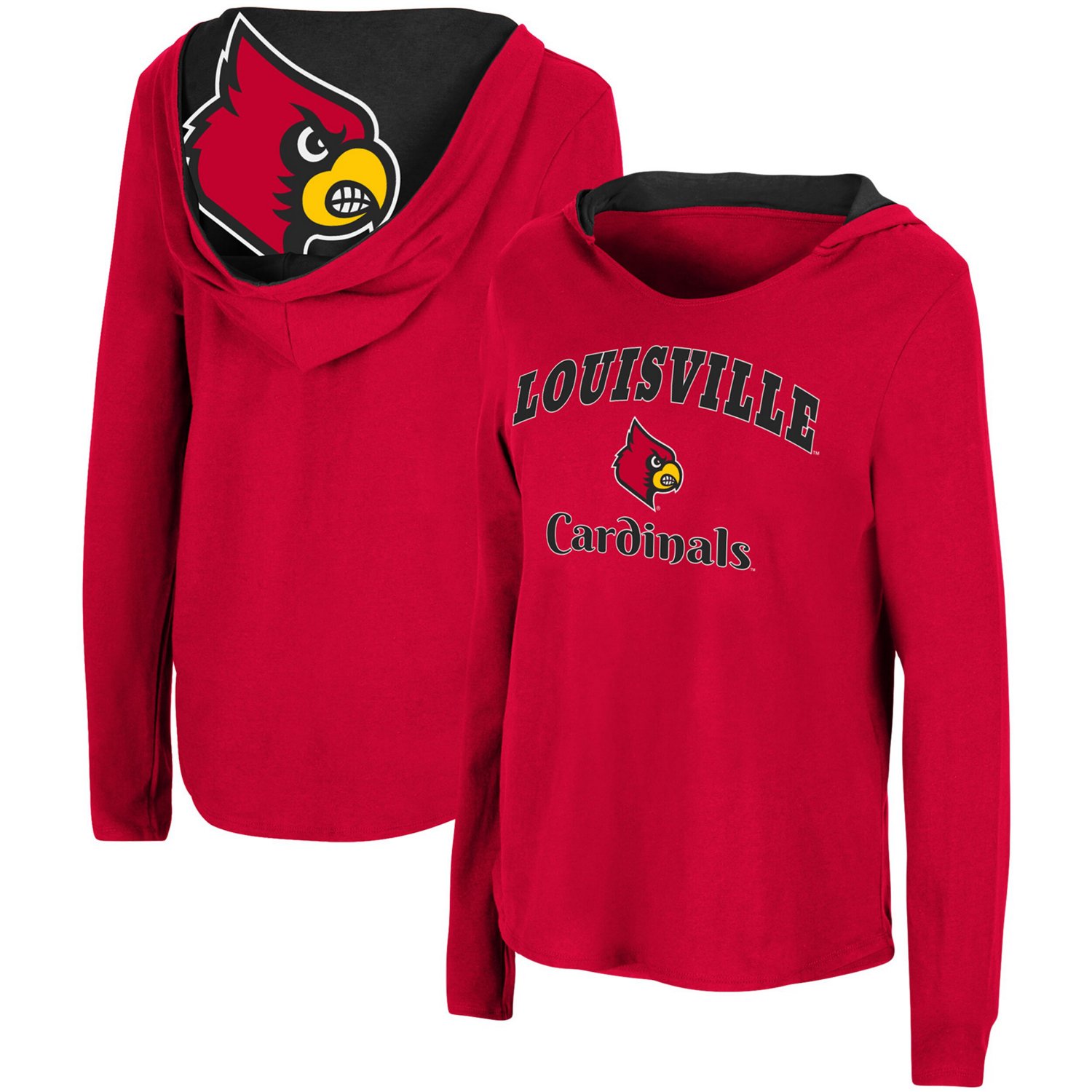 Colosseum Louisville Cardinals Catalina Hoodie Long Sleeve T-Shirt - view number 1