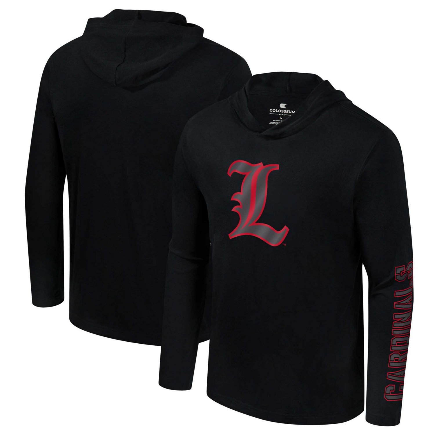 Colosseum Louisville Cardinals Color Pop Active Blend 2-Hit Long Sleeve Hooded T-Shirt