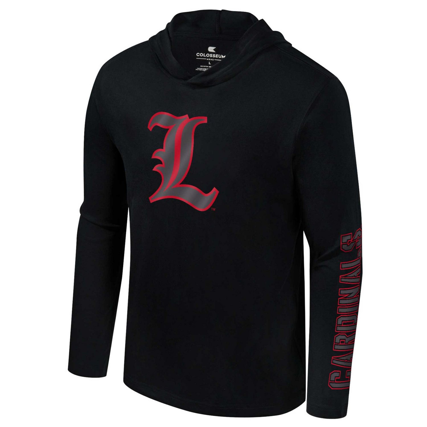 Colosseum Louisville Cardinals Color Pop Active Blend 2-Hit Long Sleeve Hooded T-Shirt - view number 2