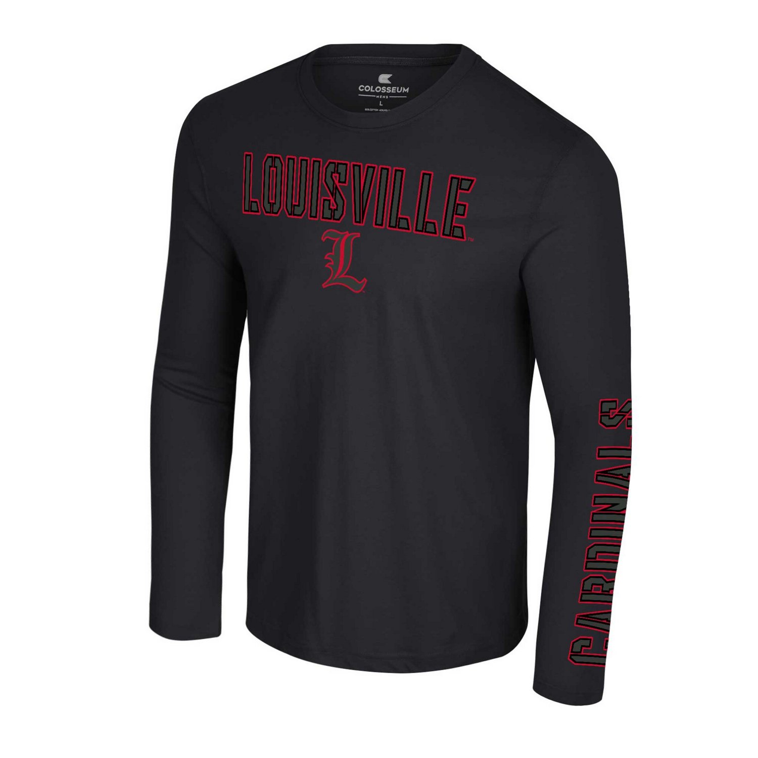 Colosseum Louisville Cardinals Color Pop Active Blend 2-Hit Long Sleeve T-Shirt - view number 2