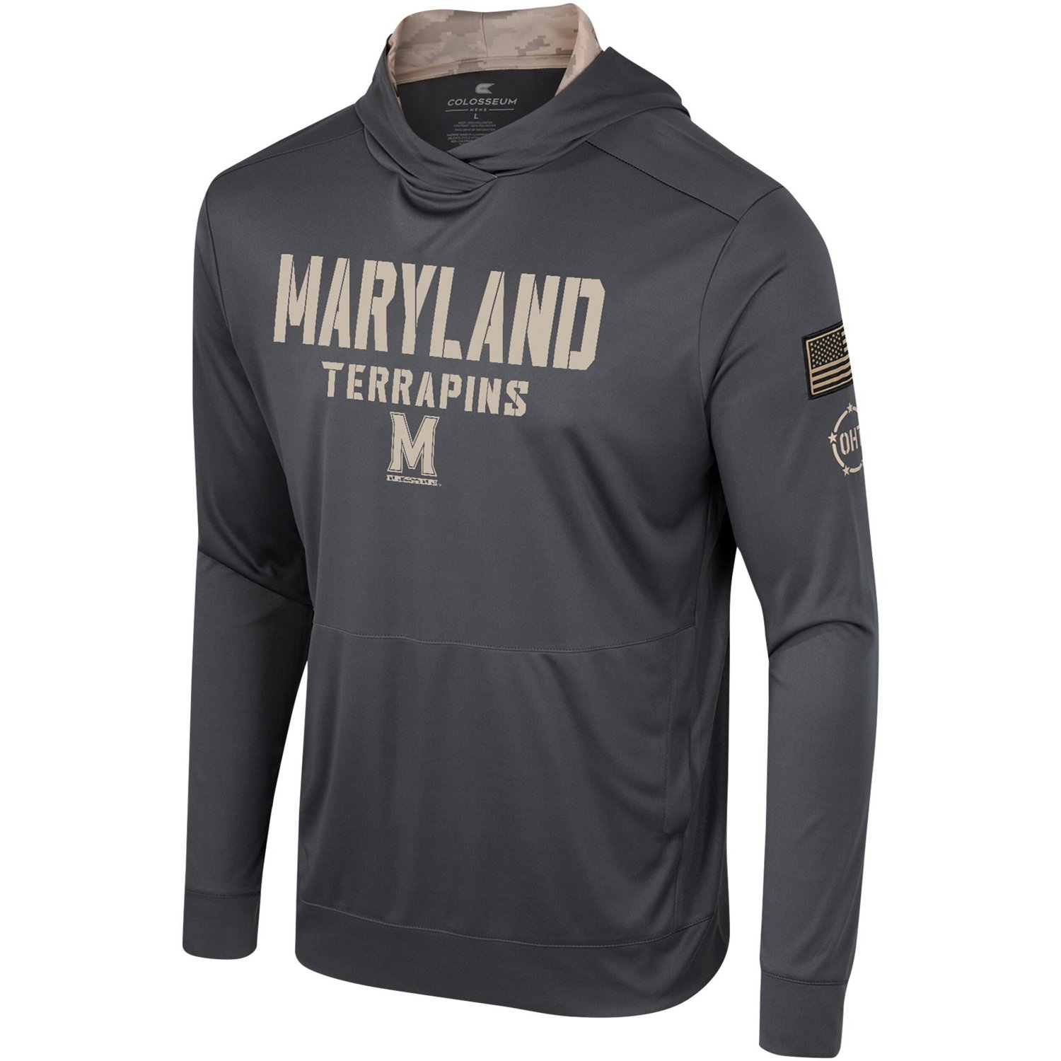 Colosseum Maryland Terrapins OHT Military Appreciation Long Sleeve Hoodie T-Shirt - view number 2