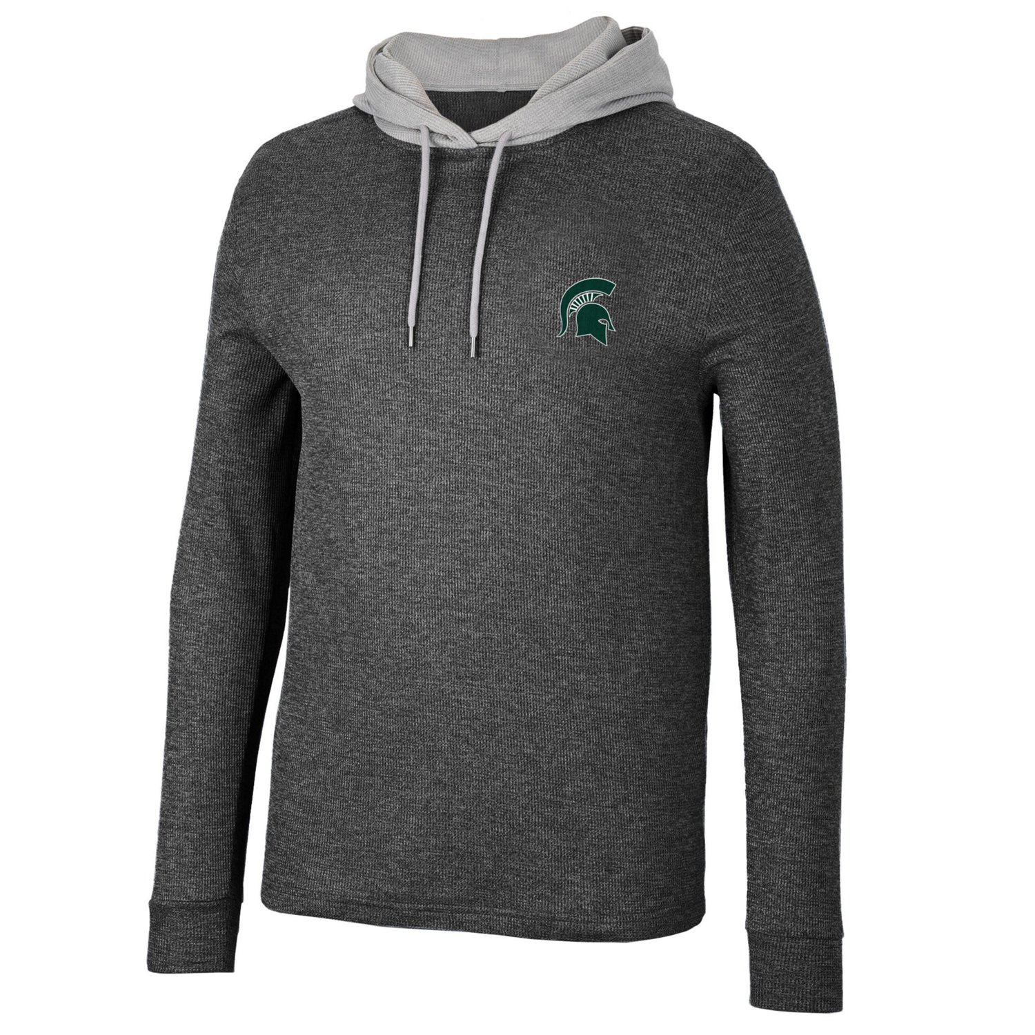Colosseum Michigan State Spartans Ballot Waffle-Knit Thermal Long Sleeve Hoodie T-Shirt