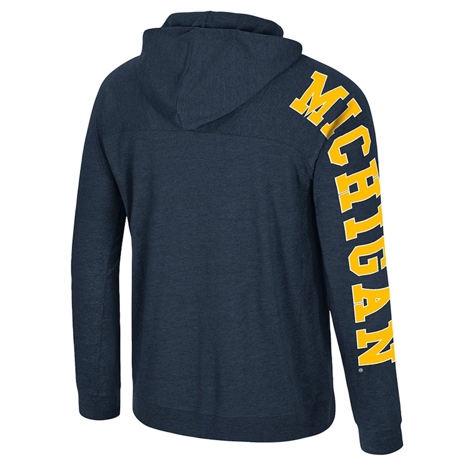 Colosseum Michigan Wolverines Back in Business Long Sleeve Raglan Hooded T-Shirt - view number 3