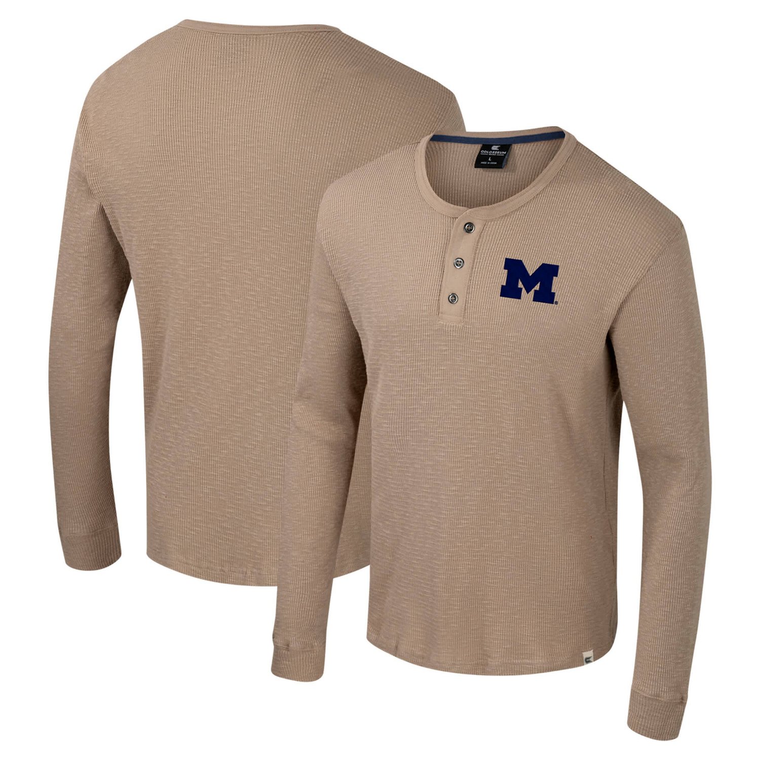 Colosseum Michigan Wolverines Great Outdoors Henley Long Sleeve Shirt
