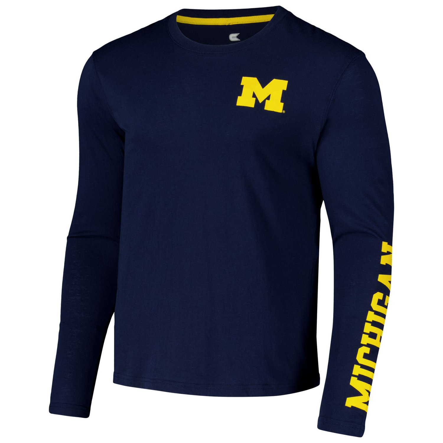 Colosseum Michigan Wolverines Logo Lockup 3-Hit Active Blend Long Sleeve T-Shirt - view number 2