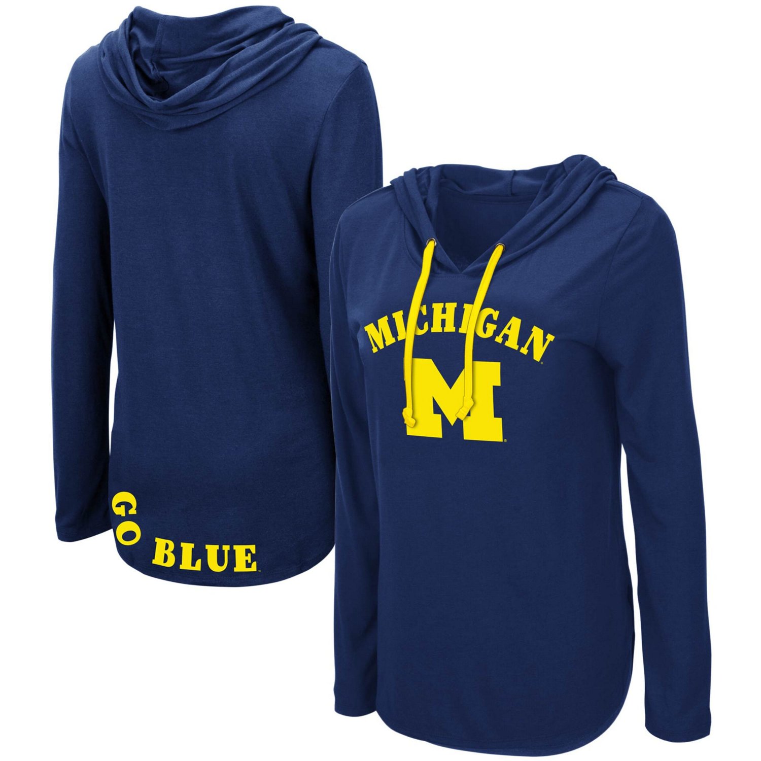 Colosseum Michigan Wolverines My Lover Lightweight Hooded Long Sleeve T-Shirt
