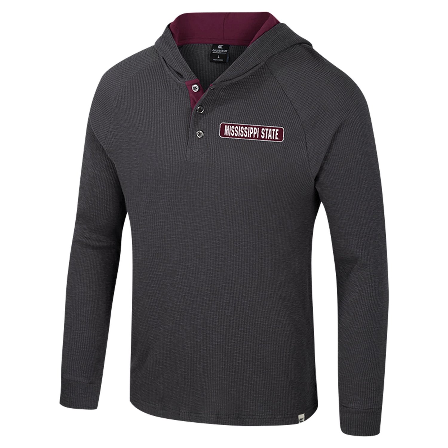 Colosseum Mississippi State Bulldogs Dujour Ralgan Long Sleeve Henley Hoodie T-Shirt - view number 2