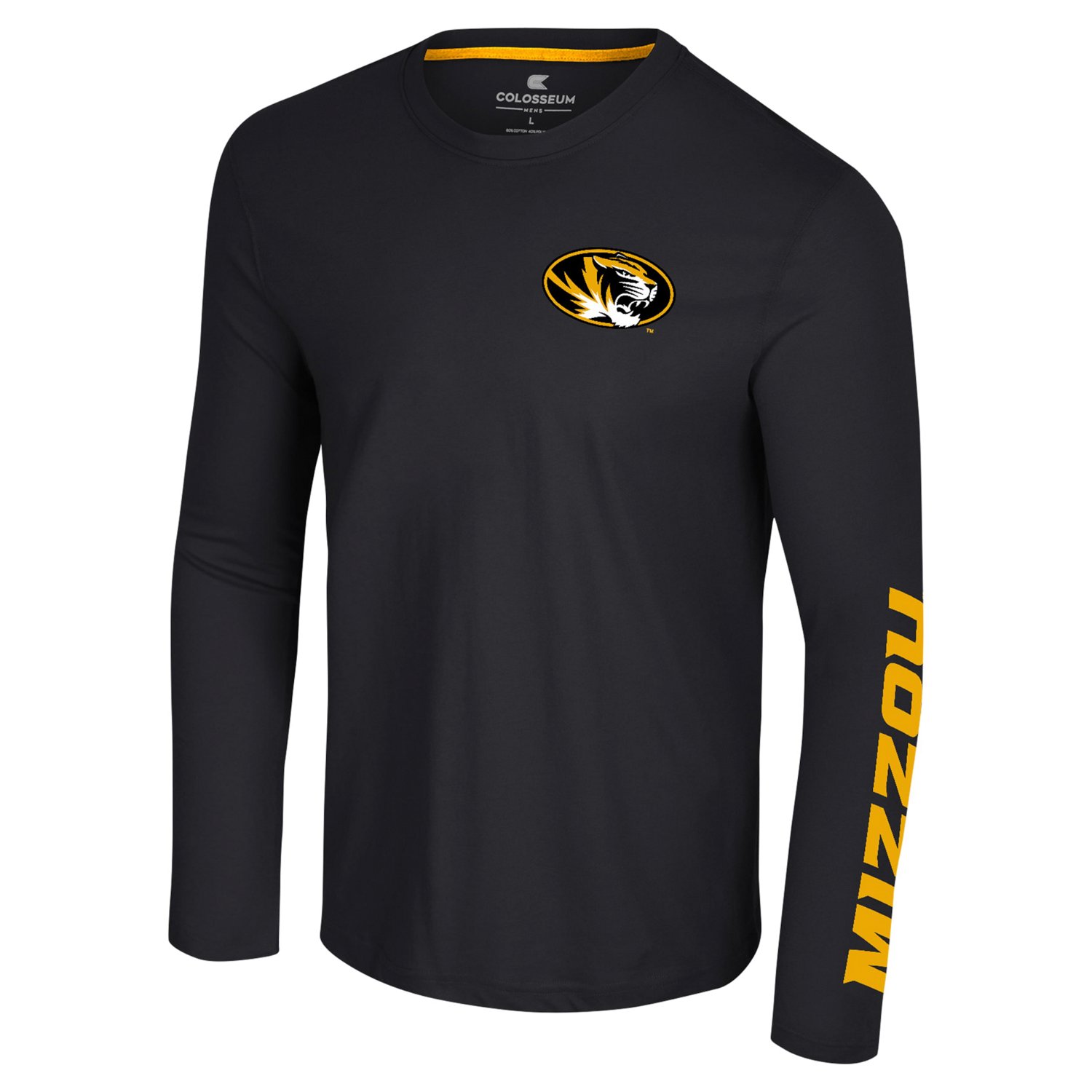 Colosseum Missouri Tigers Logo Lockup 3-Hit Active Blend Long Sleeve T-Shirt - view number 2