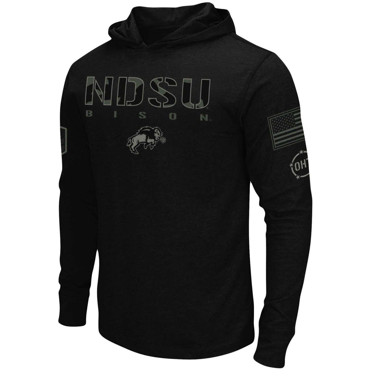 Colosseum NDSU Bison OHT Military Appreciation Hoodie Long Sleeve T-Shirt - view number 2