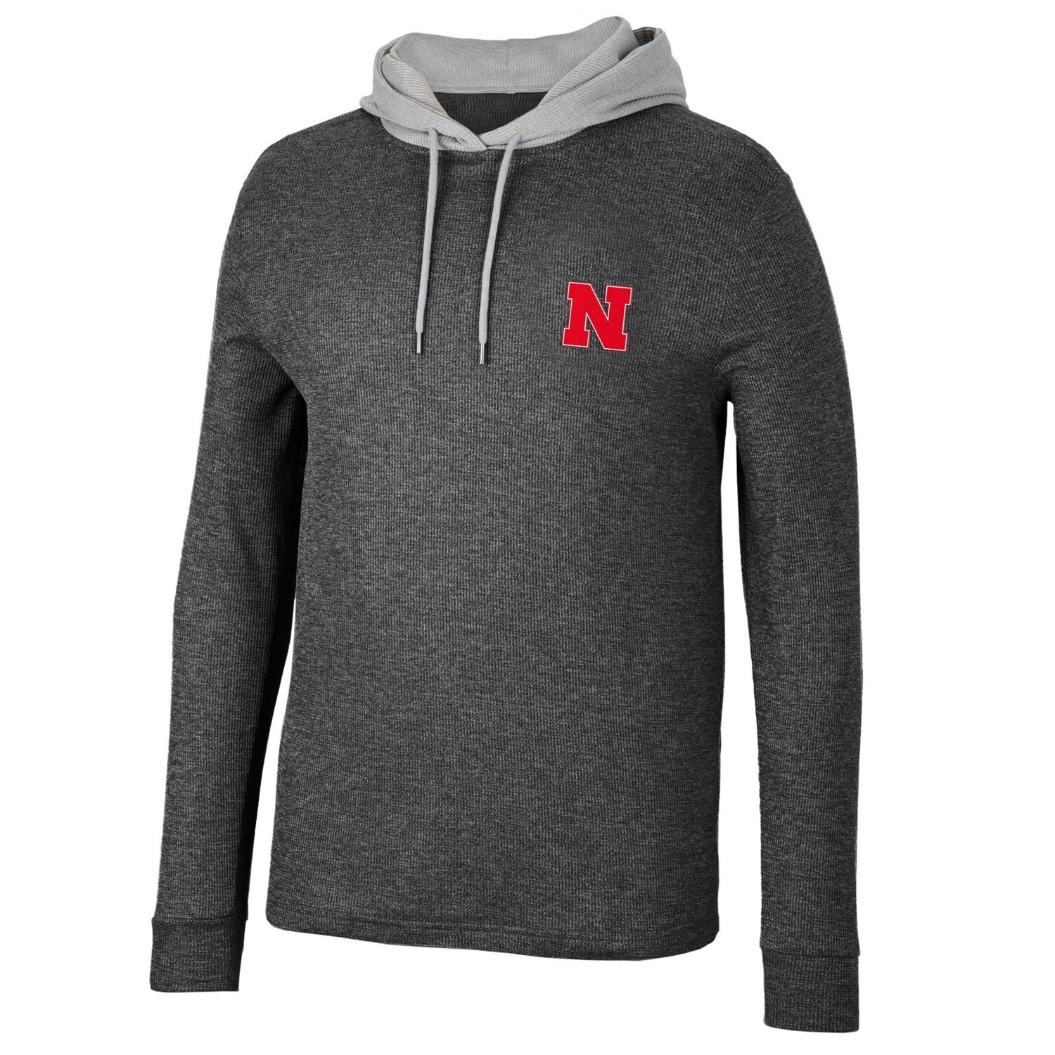 Colosseum Nebraska Huskers Ballot Waffle-Knit Thermal Long Sleeve Hoodie T-Shirt - view number 2
