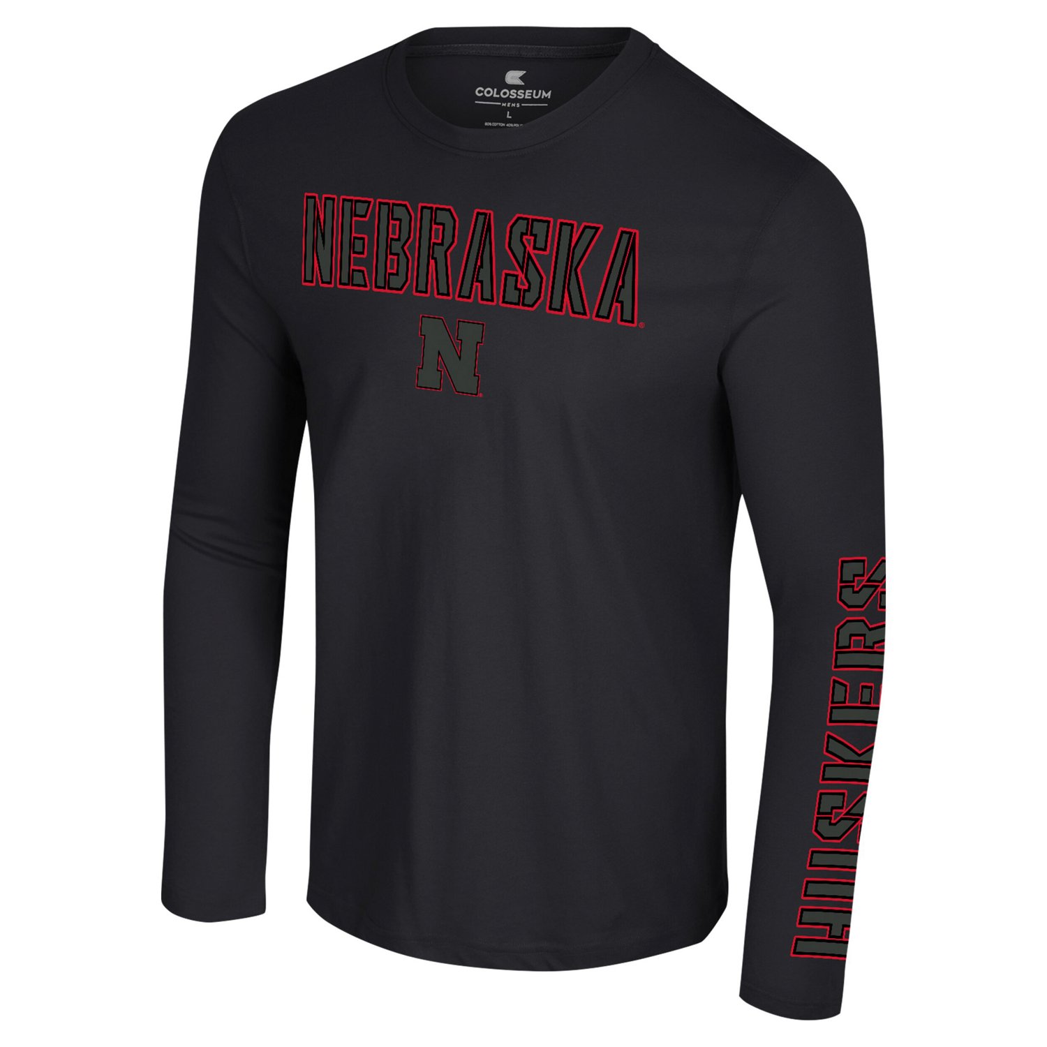 Colosseum Nebraska Huskers Color Pop Active Blend 2-Hit Long Sleeve T-Shirt                                                      - view number 2