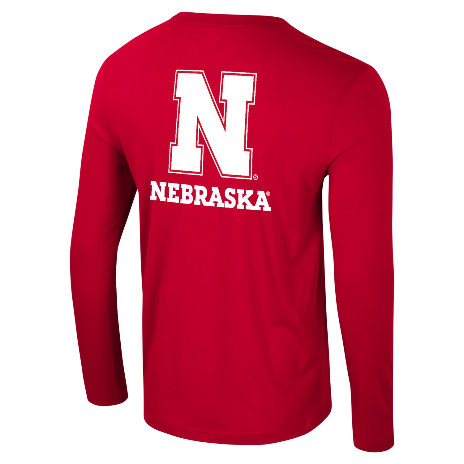 Colosseum Nebraska Huskers Logo Lockup 3-Hit Active Blend Long Sleeve T-Shirt                                                    - view number 3