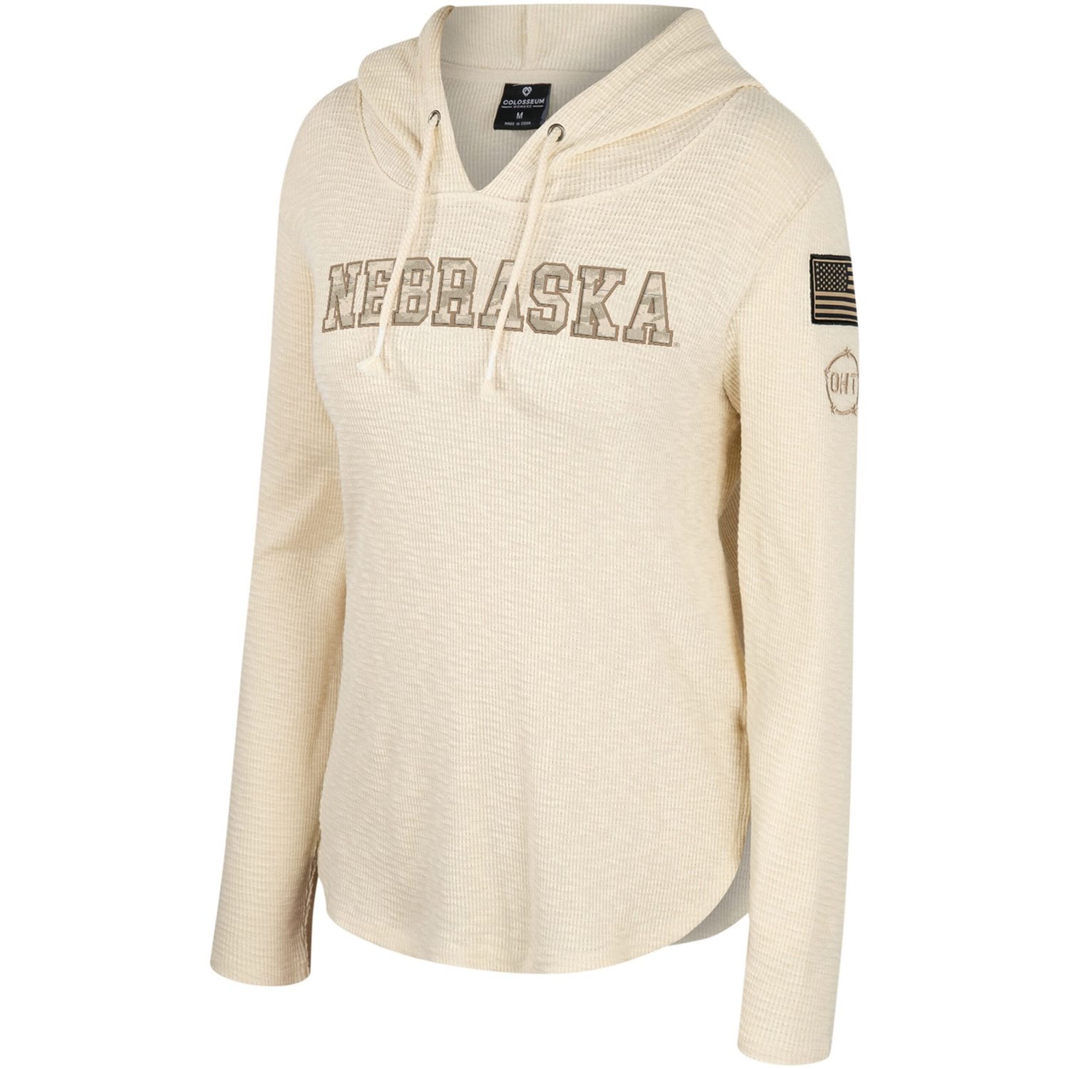 Colosseum Nebraska Huskers OHT Military Appreciation Casey Raglan Long Sleeve Hoodie T-Shirt - view number 2