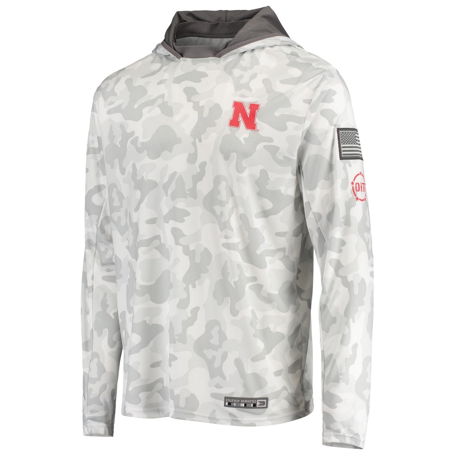 Colosseum Nebraska Huskers OHT Military Appreciation Long Sleeve Hoodie Top - view number 2