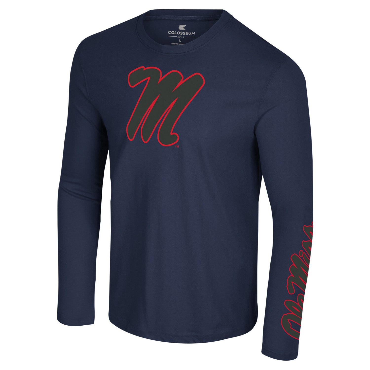 Colosseum Ole Miss Rebels Color Pop Active Blend 2-Hit Long Sleeve T-Shirt - view number 2